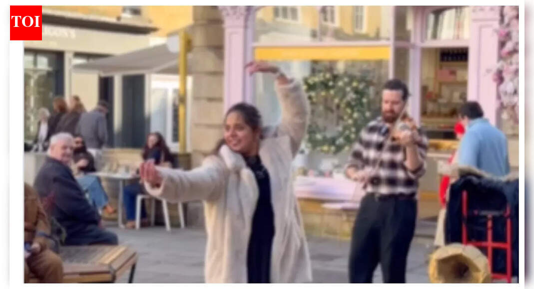 When East meet West: Indian woman performs Bharatanatyam on Bath Street London to the beats of a violin; internet falls in love, video inside
