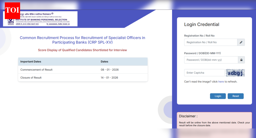 IBPS SO result 2025 scorecards for shortlisted candidates released: Check direct link here