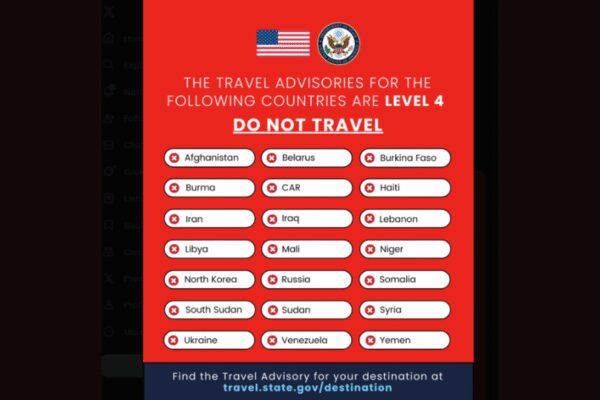 US issues highest ‘Level 4 – Do Not Travel’ warning for over 20 countries: See full list |
