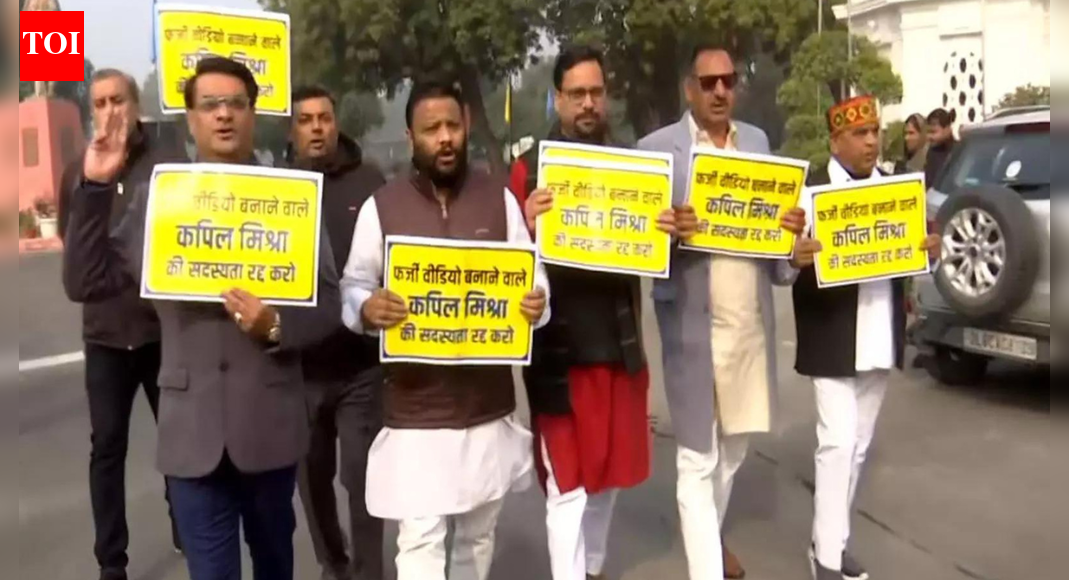 ANI file photo  Aam Aadmi Party (AAP) MLAs on Friday staged a protest outside the Delhi assembly against the state government. AAP MLA Sanjeev Jha accused the BJP-led state government of trying to divert attention from key issues in Delhi, such as law and order, contaminated water, pollution and the Yamuna by circulating a “fraudulent” video involving LoP Atishi. He demanded action against Delhi Minister Kapil Mishra and others who shared the clip with an alleged wrong transcription. ‘Can’t Stay Two Days In Delhi’: Gadkari On Severe Pollution, Transport Sector Role Speaking to ANI, Jha said, “There are various issues in Delhi, law and order, contaminated water, Yamuna, pollution and to avoid these problems, BJP has made a fraudulent video and dragged the name of Guru Sahab into it so that discussions cannot be done on the real issues…Delhi Minister Kapil Mishra posted a video with the wrong transcription, we want action against him and those who shared that video. They should be suspended for six months”A day earlier, the Delhi Assembly witnessed chaos as BJP MLAs protested against AAP over alleged remarks by LoP Atishi on a Sikh Guru.Then AAP MLAs entered the Assembly carrying posters and chanting slogans, demanding the resignation of Kapil Mishra.The winter session of the Delhi Legislative Assembly commenced on January 5 (Monday) and will continue until January 8.AAP MLA and Deputy Leader of Opposition Mukesh Ahlawat wrote to Speaker Vijendra Gupta regarding allegations against Atishi and the circulation of videos related to the matter.In his letter, Ahlawat stated, “The video tweeted by Kapil Mishra is not part of the official record of the Assembly, which raises serious concerns about how he obtained the video footage. Even in the footage tweeted by him, it is clear that LoP Atishi is saying, “Then please conduct the discussion. Why have you been running away since morning? You are saying, ‘respect dogs, respect dogs.’ Hon’ble Speaker, please allow a discussion on this matter.”The Aam Aadmi Party legislative party has demanded that the full footage from the Assembly cameras be provided, in which the statement by LoP Atishi is clearly visible and audible.Further, the cancellation of the Delhi Assembly membership of Kapil Mishra for circulating false videos. Suspension for six months of all other MLAs who circulated a manipulated video along with a false transcription. End of ArticleFollow Us On Social MediaVideos‘India Can Balance A Chaotic World’: French President Macron On BRICS, Multipolarity, Power Politics‘India Will Not Be Anybody’s Vassal’: French President Macron’s Remark During Jaishankar MeetMeet Tina Shah, The Indian American Doctor Running For US Congress in New Jersey Democratic RaceBJP Targets Mamata Banerjee Over ED Raid At I-PAC, Alleges Evidence TamperingFrom Op Sindoor To Venezuela: How Chinese Air Defence And Radar Systems Continue To Fail NationsDipu Das Lynching: Bangladesh Police Arrest Man Who Incited Mob As Attacks Against Hindus ContinueFrance Ditches Global South, Collective West As Jaishankar Warns Europe Of Changing World Order’Naughty, Nasty HM’: Mamata Slams Amit Shah After ED Raids TMC Leader Amid SIR RowPM Modi Launches ‘Somnath Swabhiman Parv’, Recalls Centuries-Old Resolve Behind Temple’s Revival“US Using Tariffs To Pressure India” Sareen Slams Trump Over Russia Sanction Bill123PhotostoriesTara Sutaria and Veer Pahariya reportedly part ways after one year? 5 times the couple proved that style never fadesHow to make Kolhapuri Chicken Curry for lunchMahhi Vij addresses divorce with Jay Bhanushali: ‘It didn’t work out but he has not run away from the responsibility of our kids’Katrina Kaif, Shah Rukh Khan to Kareena Kapoor: Bollywood stars who danced to songs bearing their namesFired from work? How to find a new job quickly that you like7 signs you might be spiritually gifted (even if you don’t realise it yet)Chef Sanjeev Kapoor shares 10 fun and creative ways to enjoy eggs5 manifestation mistakes and how to fix themHow to make South Indian Upma for breakfastFarhan Akhtar birthday special: ‘Dil Chahta Hai’ ,‘Rock On!!’ to ‘Toofaan’, 5 inspiring films to stream on OTT123Hot PicksTrump Mexico NewsTrump Denmark NewsGold rate todayBengaluru newsCigarette price hikePublic holidays January 2026Bank Holidays JanuaryTop TrendingCandace OwensTommy Fleetwood and Clare Fleetwood Net WorthTravis KelceICE Shooting VictimSarfaraz KhanRic Flair Net Worth in 2025Patrick Mahomes InjuryUnion BudgetDelhi AQIStefon Diggs