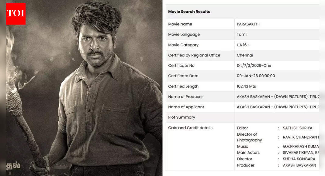‘Parasakthi’ censor row: Sudha Kongara directed, Sivakarthikeyan starrer bags U/A certificate – Report | Tamil Movie News