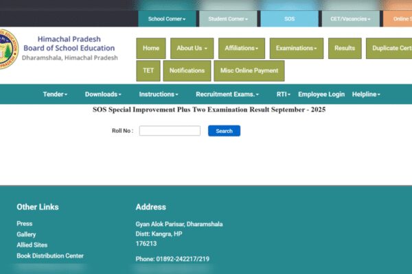 HPBOSE SOS Class 10th and 12th improvement result released at hpbose.org: Direct links to download here