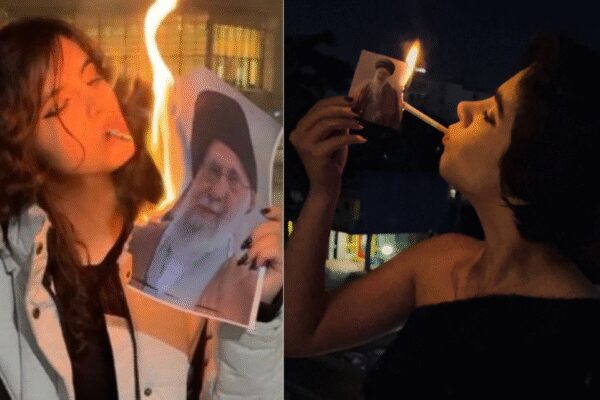Iran protests: Why are women lighting cigarettes from burning Khamenei photo? See photos