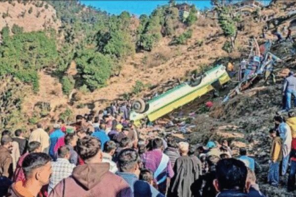Locals helping in rescue operation after a private bus fell from the road at Haripurdhar area in Sirmaur district on Friday SHIMLA: At least 14 passengers died, and 52 others were injured when the private bus carrying them plunged into a 500m-deep gorge near Haripurdhar in Himachal Pradesh’s Sirmaur on Friday. The 39-seater bus, moving from Shimla to Kupvi via Rajgarh, apparently lost control and rolled down the hillside roughly 140km into its journey. There were seven women and two children among the deceased. Police had yet to identify one woman victim. Nine of the victims were from Kupvi tehsil in Shimla district, while the others belonged to Ronhat, Dadahu, Nauradhar and Haripurdhar in Sirmaur district. Locals rushed to the scene to rescue survivors from the wreckage before police arrived. The injured were initially taken to hospitals in nearby Dadahu and Sangrah, while those critical were later transferred to Nahan Medical College and Solan Civil Hospital. Regional transport officer Sona Chandel said the bus owner held all mandatory documents. The vehicle had a valid permit until July 8, 2029, a fitness certificate valid till Feb 14, and insurance coverage until Feb 12. President Droupadi Murmu condoled the tragedy, terming it extremely heartbreaking. Himachal CM Sukhvinder Singh Sukhu directed district authorities to provide all possible assistance to the victims’ families and ensure the best medical care for the survivors.End of ArticleFollow Us On Social MediaVideosCEPA A Win-Win For India And Chile, Key Focus On Market Access And Minerals: Chile EnvoyMamata Banerjee Hits Streets, Leads Kolkata Rally Against ED RaidsAfter Meeting PM Modi, AI Innovators Share Insights That Could Change The GameAmit Shah Outlines Foolproof NIDMS Mechanism To Counter Future Terror AttacksIndia No Longer Imports Arms, UP Leads Defence Manufacturing: Rajnath Singh’Not Accurate’: India Hits Back After Trump Aide Blames PM Modi For Delayed Trade DealMEA Calls For Firm Action As India Flags Disturbing Pattern Of Attacks On Minorities In BangladeshPM Modi To Host German Chancellor Merz In Gujarat As India-Germany Ties Enter Strategic Phase’PM Modi-Trump Held 8 Calls In 2025′: India Rejects Lutnick’s Claim On Stalled Trade AgreementThe Day CBI Arrested Indira Gandhi And Sonia’s Pasta Maker That May Have Saved The Day For Cong123PhotostoriesBirthday special: Hrithik Roshan’s social media moments with Saba Azad and familyBirthday Special: Hrithik Roshan’s movies to watch on OTTTaarak Mehta Ka Ooltah Chashmah: From calling Dilip Joshi the ‘pillar of the show’ to reacting to Disha Vakani aka Dayaben’s return, Sharad Sankla aka Abdul gets candid7 moon-kissed baby names for your little princessCurry-smelling kangaroos to banana bees: 6 animals that surprisingly smell like foodWhat teachers wish parents understood‘Hum Paanch’, ‘Dekh Bhai Dekh’, ‘Yes Boss’: Top TV comedy shows from the 90What students learn in school beyond the syllabusFrom ‘Highway’ to ‘Chhichhore’: 5 times mainstream films embraced unconventional charactersSadhguru’s Drumstick Soup is a winter must-have; recipe inside123Hot PicksTrump Mexico NewsTrump Denmark NewsGold rate todayBengaluru newsCigarette price hikePublic holidays January 2026Bank Holidays JanuaryTop TrendingCandace OwensTommy Fleetwood and Clare Fleetwood Net WorthTravis KelceICE Shooting VictimSarfaraz KhanRic Flair Net Worth in 2025Patrick Mahomes InjuryUnion BudgetWPL Live ScoreStefon Diggs