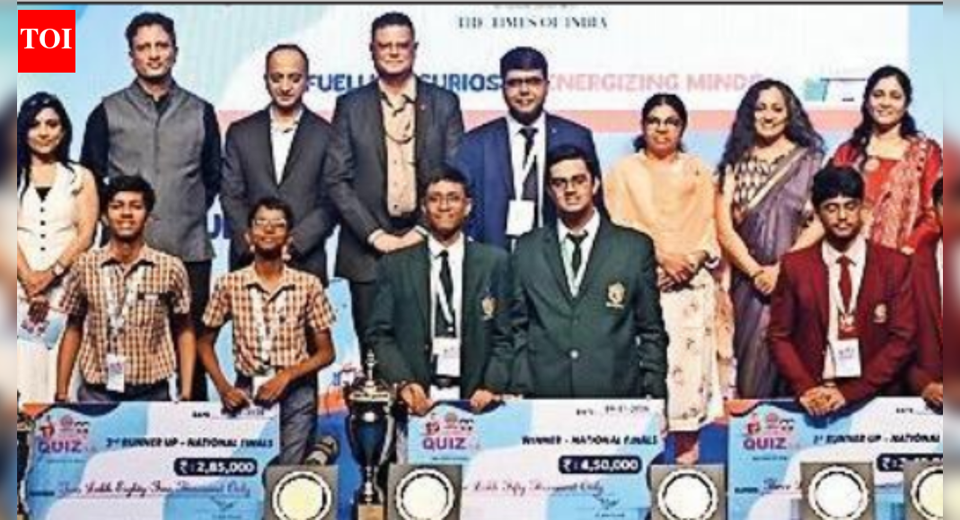 IOCL Executive Director (Branding and CC) John Prasad Kandamparambil (standing fifth from left) with the winners at Friday’s event  MUMBAI: The national final of the IndianOil Science Quiz 3.0, organised by The Times of India, was held on Friday at Bal Gandharva Rang Mandir in Bandra, marking the third edition of the pan-India science quiz series. City rounds were conducted across eight metros – Ahmedabad, Bengaluru, Chennai, Guwahati, Kolkata, Lucknow, Mumbai and New Delhi – with the champion schools from each city competing in the grand finale. A packed auditorium set the tone for the event, which opened with over 475 students from 50 schools taking part in a ‘Best of IndianOil Science Quiz 3.0′ segment, followed by a lecture by IIT-B professor Abhijit Majumder on scientific thinking and nation building. Quizmasters Kunal Savarkar and Seema Chari conducted the stage rounds, covering subjects from physics and chemistry to geology, environment, sustainability, technology, and astronomy through multi-format questions. The tightly contested quiz saw all teams remain in contention until the final powered buzzer round. Delhi Public School Megacity in Kolkata (Devayudh Das and Iraj Singh) emerged national champions with 96 points, followed by Mitra Academy in Bengaluru, and Bhavan’s Rajaji Vidyashram, Chennai.  Winners and finalists received trophies, certificates and cash prizes, and teacher mentors were also felicitated. The event concluded with a prize distribution ceremony.End of ArticleFollow Us On Social MediaVideosCEPA A Win-Win For India And Chile, Key Focus On Market Access And Minerals: Chile EnvoyMamata Banerjee Hits Streets, Leads Kolkata Rally Against ED RaidsAfter Meeting PM Modi, AI Innovators Share Insights That Could Change The GameAmit Shah Outlines Foolproof NIDMS Mechanism To Counter Future Terror AttacksIndia No Longer Imports Arms, UP Leads Defence Manufacturing: Rajnath Singh’Not Accurate’: India Hits Back After Trump Aide Blames PM Modi For Delayed Trade DealMEA Calls For Firm Action As India Flags Disturbing Pattern Of Attacks On Minorities In BangladeshPM Modi To Host German Chancellor Merz In Gujarat As India-Germany Ties Enter Strategic Phase’PM Modi-Trump Held 8 Calls In 2025′: India Rejects Lutnick’s Claim On Stalled Trade AgreementThe Day CBI Arrested Indira Gandhi And Sonia’s Pasta Maker That May Have Saved The Day For Cong123PhotostoriesBirthday Special: Hrithik Roshan’s movies to watch on OTTBirthday special: Hrithik Roshan’s social media moments with Saba Azad and familyTaarak Mehta Ka Ooltah Chashmah: From calling Dilip Joshi the ‘pillar of the show’ to reacting to Disha Vakani aka Dayaben’s return, Sharad Sankla aka Abdul gets candid7 moon-kissed baby names for your little princessCurry-smelling kangaroos to banana bees: 6 animals that surprisingly smell like foodWhat teachers wish parents understood‘Hum Paanch’, ‘Dekh Bhai Dekh’, ‘Yes Boss’: Top TV comedy shows from the 90What students learn in school beyond the syllabusFrom ‘Highway’ to ‘Chhichhore’: 5 times mainstream films embraced unconventional charactersSadhguru’s Drumstick Soup is a winter must-have; recipe inside123Hot PicksTrump Mexico NewsTrump Denmark NewsGold rate todayBengaluru newsCigarette price hikePublic holidays January 2026Bank Holidays JanuaryTop TrendingCandace OwensTommy Fleetwood and Clare Fleetwood Net WorthTravis KelceVanessa BryantLos Angeles KingsBoston Celtics vs Toronto RaptorsLeBron JamesJa MorantWPL Live ScoreStefon Diggs