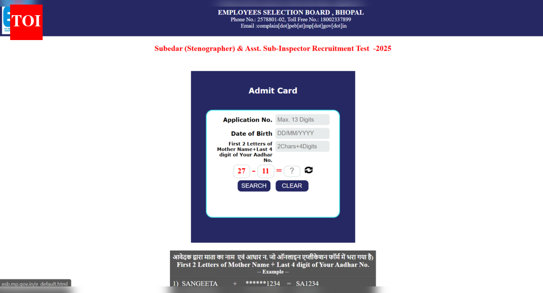 MP Police SI admit card released at esp.mp.gov.in: Direct link to download here