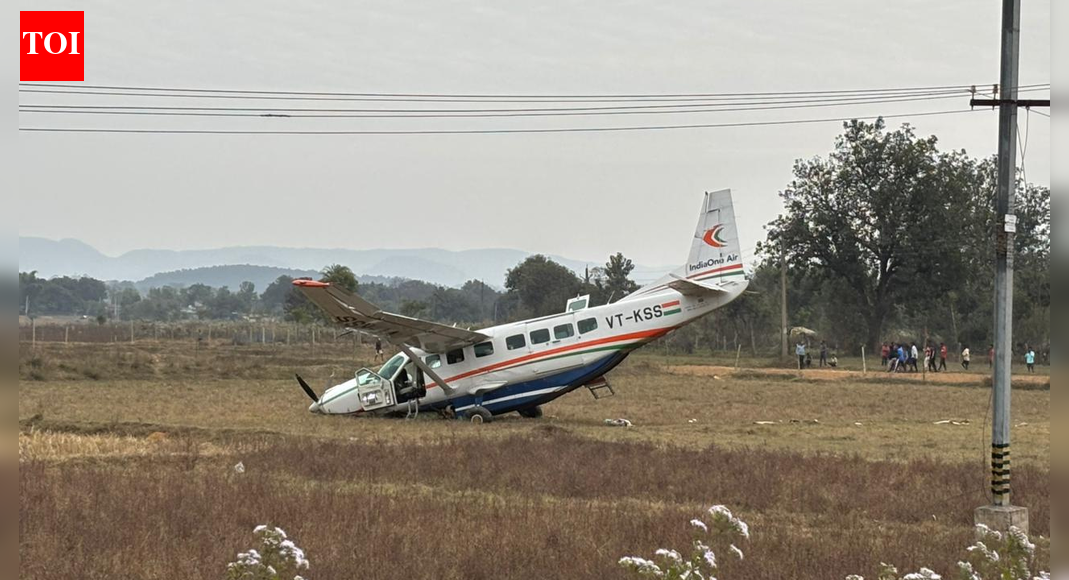 NEW DELHI: A Cessna Grand Caravan EX (VT-KSS) with two crew members and four passengers onboard crashed near Rourkela in Odisha on Saturday. Luckily, no casualties or serious injuries have been reported so far. The injured have been taken to hospital. Headed from Bhubaneswar to Rourkela, the pilots issued a May Day call after encountering a snag. They landed the aircraft in an open field about 20 km short of Rourkela at 1.20 pm.According to tracking site Flightradar24, the IndiaOne Air Cessna took off from Bhubaneswar at 12.26 pm for Rourkela as I7102. IndiaOne Air is an Ahmedabad-based regional airline. The DGCA in a statement said, “IndiaOne Air is a Scheduled Commuter Operator with a fleet of three Cessna Grand C208B aircraft. Based in Bhubaneshwar, Odisha, It is providing regional connectivity since the year 2022, within Odisha and to other tier3 cities in the neighbouring states with VGF (viability gap funding) support from Government of Odisha. On 10.01.2026 INDIAONE AIR Cessna Grand C208B aircraft VT-KSS departed Bhubaneshwar at approximately 12:25 hrs. IST while operating flight IOA102 (Bhubaneshwar-Rourkela). At 13:14 hrs IST crew declared “MAY Day” to Rourkela ATC and made a forced landing at 13:20 hrs IST in an open area near Kansor. The forced landing site is around 15 to 20 km short of the Rourkela airport. There were four passengers and two crew members on board the aircraft. All are safe and have been taken to a hospital. AAIB will carry out further investigation.”End of ArticleFollow Us On Social MediaVideos’Hijab-Clad Woman As India’s PM’: Owaisi’s Remark Gets ‘Hindu Nation’ Retort From BJP’s Nitish Rane’India Will Develop Even On Autopilot’, Says NSA Ajit Doval As He Credits PM Modi’s LeadershipHindu Farmer Killing in Sindh Triggers Protests A Day After India Exposed Pak’s Record on MinoritiesDefence Spending Can Fuel Growth, Says CDS Anil Chauhan As India Rethinks Guns Versus Butter DebatePak Defence Minister’s Shocking Call For Netanyahu’s Kidnapping Shows Deep Gaza Conflict RhetoricCDS Anil Chauhan Reveals Why Pakistan Rushed To Promote Asim Munir After Op Sindoor SetbackDonald Trump Renews India-Pak Ceasefire Claim Even As US Records Expose Pakistan’s Pressure CampaignCEPA A Win-Win For India And Chile, Key Focus On Market Access And Minerals: Chile EnvoyMamata Banerjee Hits Streets, Leads Kolkata Rally Against ED RaidsAfter Meeting PM Modi, AI Innovators Share Insights That Could Change The Game123PhotostoriesFrom shacks to skyline: North Chennai families get a fresh start in CMDA’s new housing hubFrom Coelacanth to Lamreys: 8 living animals that existed even before DinosaursBengaluru to West Bengal by rail: Amrit Bharat Express leads trio of new long-distance trains (In Photos)Shark Tank India 5: From Aman Gupta to Namita Thapar, Anupam Mittal- Education qualification of the judgesTop 5 sports-based OTT shows you simply can’t miss!5 smart ways to eat eggs daily if you have cholesterol or health concernsMumbai Marathon to include Coastal Road for first time as 21st edition draws record participation6 must-watch musicals on OTT that bring the magic of live theater homeInside Nupur Sanon and Stebin Ben’s love story: Musical bonds to wedding bells5 things a daughter learns when she begins listening to her father123Hot PicksTrump tariffsUS Supreme CourtGold rate todayBengaluru newsCigarette price hikePublic holidays January 2026Bank Holidays JanuaryTop TrendingCandace OwensBill KennedyDonald TrumpVanessa BryantJaipur Audi AccidentDrew McIntyreAndhra Pradesh Student Missing in USWasim AkramWPL Live ScoreStefon Diggs
