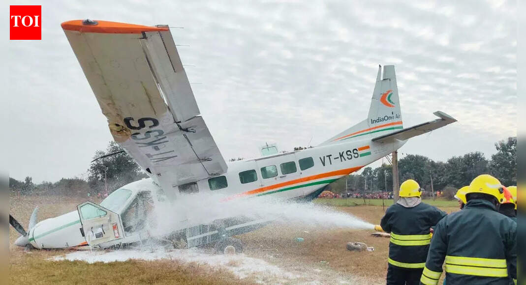 Aircraft carrying 6 people crashes near Odisha’s Rourkela airstrip; belly landing attempt saves passengers