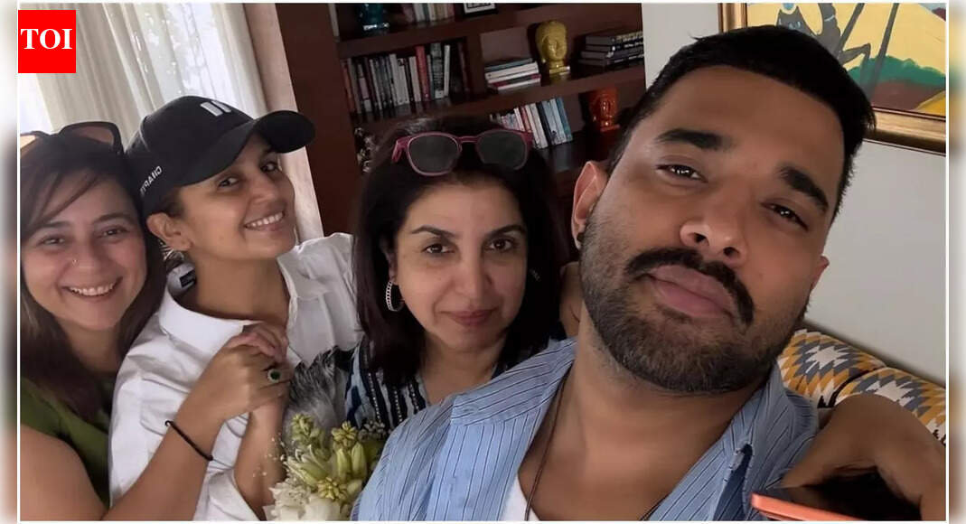 Huma Qureshi drops fun pics from Farah Khan’s bash; the filmmaker jokes that the squished cake mirrors life at 61