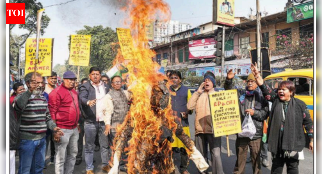 Congress activists burn an effigy of ED during a protest against the agency’s raid on TMC-linked I-PAC in Kolkata on Saturday  KOLKATA: A Rs 20 crore hawala transaction allegedly changed hands six times to erase its trail before reaching political consultancy, Indian Political Action Committee (I-PAC)’s Goa office from Kolkata, Enforcement Directorate (ED) has alleged in a petition filed before Calcutta high court.ED said that proceeds of crime generated from alleged coal smuggling in West Bengal were routed through domestic and international hawala channels and used to fund political campaigns. One such transfer reached I-PAC during Goa assembly elections in 2021-22, the agency claimed. The allegations are part of an ongoing investigation and are yet to be tested in court.According to ED, investigators traced the money trail to a former director of a New Delhi-based non-banking financial services firm, who allegedly contacted a person known as Munna to move the funds. ED said that Munna linked up with another member of a hawala network, after which money reached a manager of a Kolkata-based hawala firm.In a statement to ED, the hawala firm manager allegedly said that he arranged cash delivery in Goa during 2021-22. The cash was to be handed over to an employee of an event management company, who then contacted the firm’s director and its sister concern.ED claimed both companies were handling events and campaign-related work for I-PAC during Goa assembly elections.ED told high court that I-PAC co-founder and director Pratik Jain handled the consultancy’s Goa operations at the time. Based on these findings, searches were carried out on Jan 8 at 10 locations in New Delhi and Kolkata, ED said. One of the locations was Jain’s home on Loudon Street in central Kolkata.The agency alleged that proceeds originated from a coal smuggling syndicate led by Anup Majee, accused of stealing and illegally excavating coal from premises of Eastern Coalfields Limited, a central public sector coal producer operating across parts of Bengal and Jharkhand. ED claimed stolen coal was sold to factories and plants in districts, including Bankura, Purba Bardhaman and Purulia – all in western and central parts of Bengal.Factory owners allegedly paid in cash, which syndicate members collected and deposited at an office in Bhamuria, a locality in Asansol subdivision of Paschim Bardhaman district, the central agency said.End of ArticleFollow Us On Social MediaVideosIndia-EU FTA: Piyush Goyal Wraps Up Brussels Visit; Push To Accelerate Trade Deal Talks’Hope India Backs Denmark’: Danish MP Urges Delhi’s Support Amid Trump’s Greenland ThreatsOdisha Plane Crash: Nine-Seater Aircraft Crash-Lands Near Rourkela, 6 InjuredWhy Nations Fight Wars: Ajit Doval Breaks Down Power Game, Morale, Western Fear And India’s Rise’They Amended UAPA’: Owaisi Blames Congress For Umar Khalid And Sharjeel Imam’s Jail Without Trial’No Courage, No Strength’: Lt Gen Katiyar Ridicules Pak, Exposes Terror Strategy, Warns Against War’Hijab-Clad Woman As India’s PM’: Owaisi’s Remark Gets ‘Hindu Nation’ Retort From BJP’s Nitish Rane’India Will Develop Even On Autopilot’, Says NSA Ajit Doval As He Credits PM Modi’s LeadershipHindu Farmer Killing in Sindh Triggers Protests A Day After India Exposed Pak’s Record on MinoritiesDefence Spending Can Fuel Growth, Says CDS Anil Chauhan As India Rethinks Guns Versus Butter Debate123Photostories3-ingredient thick hot chocolate recipe for cosy winter nightsNupur Sanon and Stebin Ben’s romantic pictures together ahead of the dreamy wedding7 winter ladoos packed with protein that actually keep you fullStebin Ben’s most romantic songs that will make you fall in love with the singerTop motivational series to watch on OTTNupur Sanon best ethnic looks: A glimpse at the bride-to-be’s most stunning fashion momentsLittle verses, lasting values: Why shlokas matter in a child’s early years10 Nepali dishes trending right now and why they’re the ultimate comfort foodFrom shacks to skyline: North Chennai families get a fresh start in CMDA’s new housing hubFrom Coelacanth to Lamreys: 8 living animals that existed even before Dinosaurs123Hot PicksTrump tariffsUS Supreme CourtGold rate todayBengaluru newsCigarette price hikePublic holidays January 2026Bank Holidays JanuaryTop TrendingCandace OwensBill KennedyDonald TrumpVanessa BryantJaipur Audi AccidentDrew McIntyreAndhra Pradesh Student Missing in USWasim AkramWPL Live ScoreStefon Diggs