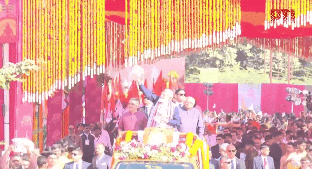 PM Modi during Yatra in Gujarat NEW DELHI: Prime Minister Narendra Modi on Sunday took part in a ‘Shaurya Yatra’ at Somnath, marking a four-day national commemoration observing 1,000 years of uninterrupted faith and resilience since the first recorded attack on the Somnath Temple in January 1026 by Mahmud of Ghazni.PM Modi also paid tributes to Sardar Vallabhbhai Patel, who made significant efforts in the restoration of the Somnath Temple following Independence. PM Modi Offers Prayers At Somnath Temple, Witnesses Grand Drone Show & Fireworks At Swabhiman Parv He also paid floral tributes to the countless warriors who laid down their lives defending the temple.Visuals from the event showed the Prime Minister standing in an open, flower-adorned vehicle as the procession moved through the town. He was joined by Gujarat chief minister Bhupendra Patel and deputy chief minister Harsh Sanghavi.During the yatra, the Prime Minister was seen blowing a conch shell and greeting crowds that had gathered along the route. The Shaurya Yatra forms part of the Somnath Swabhiman Parv, a symbolic observance highlighting courage, sacrifice and the enduring spirit that ensured Somnath’s survival through centuries of destruction and rebuilding.PM Modi also offered prayers at Somnath Temple before interacting with ‘Rishikumar’ and artists in attendance.Ahead of the procession, 108 horses from the Gujarat Police Mounted Unit arrived to take part in the event. Officials said the mounted contingent played a central ceremonial role in the yatra.DIG Rajendrasinh Chudasama said the procession included horses from the police mounted unit, featuring locally bred Kathiawadi and Marwadi breeds. He noted that the animals had undergone months of specialised preparation for the event.”Shaurya Yatra is being organised in the presence of PM Narendra Modi and 108 horses of the Gujarat Mounted Unit will be participating in it. The unit consists of Kathiawadi and Marwadi horses and are locally bred… The horses have been trained for the Shaurya Yatra for eight months,” he told ANI.Several saints, seers and groups of children were present to welcome the Prime Minister. Students from Brahmarshi Sanskrit Mahavidyalaya in Gujarat’s Kheda district also participated in large numbers.Sanjay Brahmbhatt of the institution said around 350 students had travelled to Somnath to take part in the procession.”We have come from Nadiad in Kheda district. We are from Brahmarshi Sanskrit Mahavidyalaya, and Dahyabhai Shastri is with us, along with all his students. Around 350 students have come here, and all of us will take part in the Shaurya Yatra. Our children will play the conch (shankh) and damru, and we will lead the procession ahead of the horses,” he told ANI.About the AuthorTOI News DeskThe TOI News Desk comprises a dedicated and tireless team of journalists who operate around the clock to deliver the most current and comprehensive news and updates to the readers of The Times of India worldwide. With an unwavering commitment to excellence in journalism, our team is at the forefront of gathering, verifying, and presenting breaking news, in-depth analysis, and insightful reports on a wide range of topics. The TOI News Desk is your trusted source for staying informed and connected to the ever-evolving global landscape, ensuring that our readers are equipped with the latest developments that matter most.”Read MoreEnd of ArticleFollow Us On Social MediaVideosRSS Chief Mohan Bhagwat Calls For Hindu Unity, Says India Will Lead World In 20–30 YearsPM Modi Offers Prayers At Somnath Temple, Witnesses Grand Drone Show & Fireworks At Swabhiman ParvIndia-EU FTA: Piyush Goyal Wraps Up Brussels Visit; Push To Accelerate Trade Deal Talks’Hope India Backs Denmark’: Danish MP Urges Delhi’s Support Amid Trump’s Greenland ThreatsOdisha Plane Crash: Nine-Seater Aircraft Crash-Lands Near Rourkela, 6 InjuredWhy Nations Fight Wars: Ajit Doval Breaks Down Power Game, Morale, Western Fear And India’s Rise’They Amended UAPA’: Owaisi Blames Congress For Umar Khalid And Sharjeel Imam’s Jail Without Trial’No Courage, No Strength’: Lt Gen Katiyar Ridicules Pak, Exposes Terror Strategy, Warns Against War’Hijab-Clad Woman As India’s PM’: Owaisi’s Remark Gets ‘Hindu Nation’ Retort From BJP’s Nitish Rane’India Will Develop Even On Autopilot’, Says NSA Ajit Doval As He Credits PM Modi’s Leadership123PhotostoriesHow to handle criticism without getting angry or offended: 5 effective tips10 must-have dishes in the city of JaipurHow to make South Indian Onion Uttapam for breakfast8 plants that bring calm, luck, and positive energy to your home10 phrases to avoid before sending your child to school (and why)3-ingredient thick hot chocolate recipe for cosy winter nightsNupur Sanon and Stebin Ben’s romantic pictures together ahead of the dreamy wedding7 winter ladoos packed with protein that actually keep you fullStebin Ben’s most romantic songs that will make you fall in love with the singerTop motivational series to watch on OTT123Hot PicksTrump tariffsUS Supreme CourtGold rate todayBengaluru newsCigarette price hikePublic holidays January 2026Bank Holidays JanuaryTop TrendingUS Border Petrol Agent ShootCanada Immigration Applications 2026Iran ProtestsVanessa BryantTrump TariffsConnor McDavidNFL PlayoffsJustin HerbertWPL Live ScoreStefon Diggs