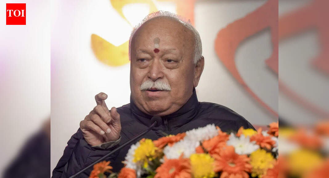New Delhi: RSS chief Mohan Bhagwat during an event marking the official launch of songs of the film Shatak, chronicling the 100-year journey of the Rashtriya Swayamsevak Sangh, in New Delhi. (PTI Photo/Shahbaz Khan) NEW DELHI: RSS chief Mohan Bhagwat on Sunday likened the organisation’s growth to that of a tree rising from a seed, saying the RSS continues to evolve and take on new forms while remaining fundamentally unchanged.Bhagwat made the remarks while addressing an event at the Sangh headquarters in the national capital to mark the organisation’s 100 years, which it completed in September last year. RSS Chief Mohan Bhagwat Calls For Hindu Unity, Says India Will Lead World In 20–30 Years “The RSS is celebrating its centenary. But as the organisation evolves and takes on new forms, people perceive it as changing. However, it’s not actually changing; it’s simply unfolding gradually,” news agency PTI quoted Bhagwat as saying.”Just as a sprout emerges from a seed, and the mature tree, laden with fruits and flowers, is a different form, these two forms are distinct. Yet, the tree is fundamentally the same as the seed from which it grew,” he added.Bhagwat also remembered RSS founder Keshav Baliram Hedgewar, calling him a “born patriot” who “dedicated his life to the service of the nation.”Referring to Hedgewar, a physician, he said, “The Sangh and Doctor saheb are synonymous terms.”The Sangh chief remarked that despite losing his parents at a very young age, Hedgewar did not allow the trauma to adversely affect his personality.“When such a great trauma occurs at a very young age, one often becomes isolated and prone to negative effects on one’s nature and personality, but that did not happen in his case. His personality had the ability to withstand even the greatest shocks without his faith or nature wavering in the slightest — a sign of excellent mental health and a strong, healthy mind, which he possessed from the beginning,” Bhagwat observed.He noted that such psychological strength could itself be a subject of study and research.About the AuthorTOI News DeskThe TOI News Desk comprises a dedicated and tireless team of journalists who operate around the clock to deliver the most current and comprehensive news and updates to the readers of The Times of India worldwide. With an unwavering commitment to excellence in journalism, our team is at the forefront of gathering, verifying, and presenting breaking news, in-depth analysis, and insightful reports on a wide range of topics. The TOI News Desk is your trusted source for staying informed and connected to the ever-evolving global landscape, ensuring that our readers are equipped with the latest developments that matter most.”Read MoreEnd of ArticleFollow Us On Social MediaVideos‘Some Historians, Politicians Tried To Whitewash History Of Invaders’: PM Modi Hits Out In Somnath‘Hijab-Clad PM’ Row: Owaisi’s ‘Tubelight’ Jab At Himanta Sarma Over ‘Only Hindu PM’ RemarksRSS Chief Mohan Bhagwat Calls For Hindu Unity, Says India Will Lead World In 20–30 YearsPM Modi Offers Prayers At Somnath Temple, Witnesses Grand Drone Show & Fireworks At Swabhiman ParvIndia-EU FTA: Piyush Goyal Wraps Up Brussels Visit; Push To Accelerate Trade Deal Talks’Hope India Backs Denmark’: Danish MP Urges Delhi’s Support Amid Trump’s Greenland ThreatsOdisha Plane Crash: Nine-Seater Aircraft Crash-Lands Near Rourkela, 6 InjuredWhy Nations Fight Wars: Ajit Doval Breaks Down Power Game, Morale, Western Fear And India’s Rise’They Amended UAPA’: Owaisi Blames Congress For Umar Khalid And Sharjeel Imam’s Jail Without Trial’No Courage, No Strength’: Lt Gen Katiyar Ridicules Pak, Exposes Terror Strategy, Warns Against War123Photostories’Symbol of strength, resilience, tradition’: PM Modi joins ‘Shaurya Yatra’ at Somnath temple – see pics7 cities in India made famous by their sweetsAprilia Tuono 457 review: Street-focused, fun and accessible!Top 10 cookies from around the worldFrom Deepika Padukone to Priyanka Chopra Jonas, what celeb moms are teaching us about balance and boundariesBigg Boss Marathi 6: Confirmed list of contestants of Riteish Deshmukh’s showPeople travelling to Japan, don’t do these 5 thingsVamika Kohli birthday special: 5 times Virat Kohli and Anushka Sharma spoke about their daughterHow to wash and blanch spinach correctly and 12 easy dishes to enjoy in winterHow to handle criticism without getting angry or offended: 5 effective tips123Hot PicksTrump tariffsUS Supreme CourtGold rate todayBengaluru newsCigarette price hikePublic holidays January 2026Bank Holidays JanuaryTop TrendingUS Border Petrol Agent ShootCanada Immigration Applications 2026Iran ProtestsVanessa BryantTrump TariffsConnor McDavidNFL PlayoffsJustin HerbertWPL Live ScoreFortnite Updates