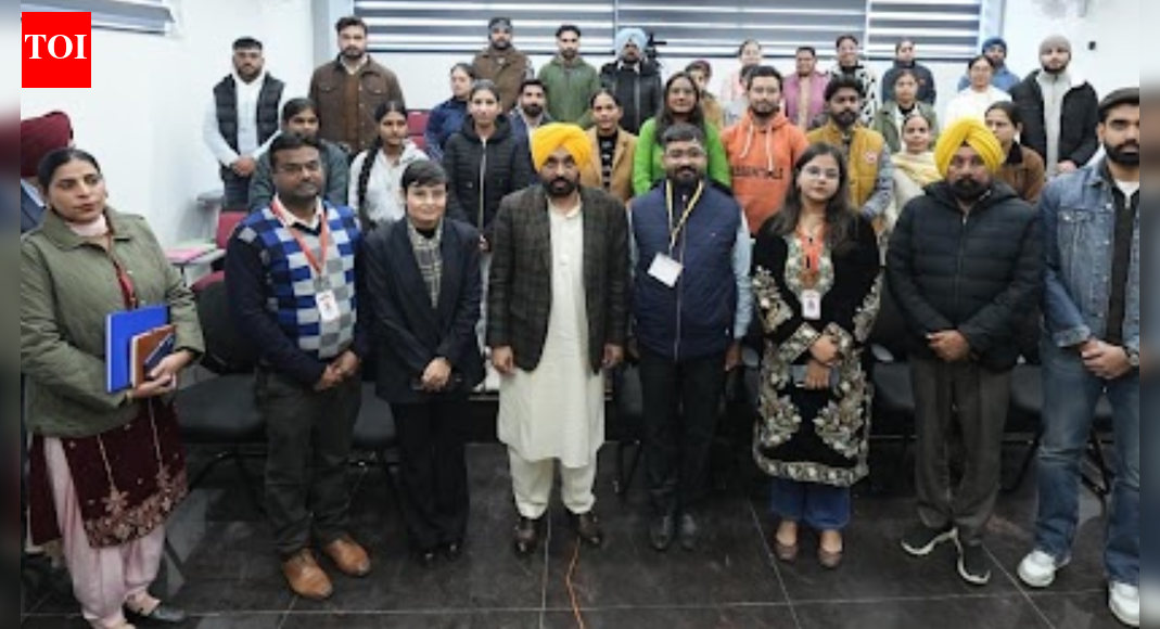 Punjab government preparing youth for competitive exams through Mission Pragati: CM Mann BATHINDA: Punjab chief minister Bhagwant Singh Mann on Sunday said the state government is making focused efforts to prepare the youth for future competitive examinations by providing free academic and physical training under Mission Pragati.Interacting with students at the district library here, Mann said the initiative has been launched to support rural and meritorious students who cannot afford costly coaching.Free coaching has started at the district library for exams related to the Services Selection Board (SSB), police and the armed forces, he added.The chief minister said 40 students have been enrolled in the first batch.Along with classroom teaching, physical training is also being provided by experienced trainers from the Punjab Police to ensure the overall preparedness of candidates.Mann said students will be given free access to books and study material by enrolling them as library members.The programme is being run using existing infrastructure, resulting in minimal expenditure, he added.Highlighting the mentoring model, he said Mission Pragati follows a “youth helping youth” approach, where mentors are candidates who have themselves appeared in competitive examinations.The programme has received support from educationists, universities, police officials, athletes and students, he said.The chief minister said the initiative is based on the principle of “no one left behind” and aims to provide equal opportunities to youth and increase their representation in government services.Reiterating the state government’s vision, Mann said Punjab’s education reforms are focused on transforming job seekers into job providers and ensuring a holistic development of the youth.End of ArticleFollow Us On Social MediaVideosChirag Paswan Hits Out At Tejashwi Yadav Over ‘People Lost In Democracy’ commentIndia’s Reform Express Accelerates Growth and Investment, Says PM ModiAmit Shah Confident BJP Will Form Government In Kerala In 2026, Vote Share ClimbingOwaisi Blames Congress, Hits Out at UAPA After SC Denies Bail To Umar Khalid‘Some Historians, Politicians Tried To Whitewash History Of Invaders’: PM Modi Hits Out In Somnath‘Hijab-Clad PM’ Row: Owaisi’s ‘Tubelight’ Jab At Himanta Sarma Over ‘Only Hindu PM’ RemarksRSS Chief Mohan Bhagwat Calls For Hindu Unity, Says India Will Lead World In 20–30 YearsPM Modi Offers Prayers At Somnath Temple, Witnesses Grand Drone Show & Fireworks At Swabhiman ParvIndia-EU FTA: Piyush Goyal Wraps Up Brussels Visit; Push To Accelerate Trade Deal Talks’Hope India Backs Denmark’: Danish MP Urges Delhi’s Support Amid Trump’s Greenland Threats123Photostories‘The Raja Saab’: Educational qualification of the star cast10 things 90s kids begged their parents for, that Gen Z will be shocked even existed7 baby girl names inspired by Indian holy places that parents secretly love8 countries around the world most famous for their wildlifeSamantha Ruth Prabhu’s timeless saree looks that redefine elegance9 traditional Kashmiri non-vegetarian dishes to try this winter seasonChennai on track: First Metro trial run links Porur and Vadapalani, Phase II dream gathers speed’Symbol of strength, resilience, tradition’: PM Modi joins ‘Shaurya Yatra’ at Somnath temple – see pics7 cities in India made famous by their sweetsAprilia Tuono 457 review: Street-focused, fun and accessible!123Hot PicksTrump tariffsUS Supreme CourtGold rate todayBengaluru newsCigarette price hikePublic holidays January 2026Bank Holidays JanuaryTop TrendingUS Border Petrol Agent ShootCanada Immigration Applications 2026Kim KardashianVanessa BryantTrump TariffsConnor McDavidNFL PlayoffsJustin HerbertWPL Live ScoreFortnite Updates