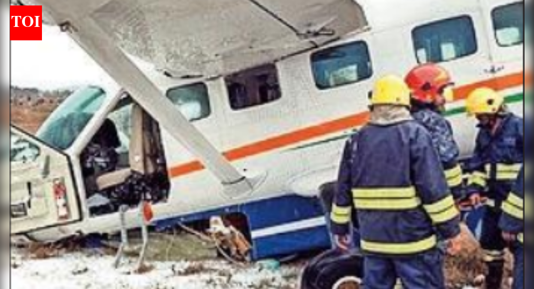 Rourkela fire units during rescue operations after the 9-seater aircraft crash-landed BHUBANESHWAR: A mid-air electrocution of four passengers and two crew members of an IndiaOne Air plane that force-landed in Odisha’s Rourkela Saturday after engine failure was a big possibility as it had scraped a high-tension wire with exposed landing gear, officials said. The Cessna’s tyres absorbed the shock, preventing it from catching fire and saving the lives. Instead of the fuselage or wing hitting the power lines, the tyres touched the wire just before the nine-seater plane from Bhubaneswar landed in a field around 10km from Rourkela airport, asenior official revealed. All six on board the single-engine Cessna Caravan aircraft, including the two captains, escaped with injuries. Two of the passengers being treated at a Rourkela hospital were airlifted to Mumbai Sunday as officials of DGCA and Aircraft Accident Investigation Bureau (AAIB) began a probe. Officials of AAIB and others, accompanied by Odisha transport secretary Usha Padhee, were at the site Sunday, taking pictures and videos of the plane, parts and debris, and speaking to villagers who had rushed to help. CM Mohan Charan Majhi has extended support to the investigators. The airline, which focuses on connecting Tier-2 and Tier-3 cities, said it is working with the aviation regulators and the Odisha govt.End of ArticleFollow Us On Social MediaVideos‘Attack On My Life’: Suvendu Adhikari Targets Mamata Banerjee, Levels Serious AllegationUkrainian Envoy Hails PM Modi As Global Leader, Praises Ukraine Peace EffortsChirag Paswan Hits Out At Tejashwi Yadav Over ‘People Lost In Democracy’ commentIndia’s Reform Express Accelerates Growth and Investment, Says PM ModiAmit Shah Confident BJP Will Form Government In Kerala In 2026, Vote Share ClimbingOwaisi Blames Congress, Hits Out at UAPA After SC Denies Bail To Umar Khalid‘Some Historians, Politicians Tried To Whitewash History Of Invaders’: PM Modi Hits Out In Somnath‘Hijab-Clad PM’ Row: Owaisi’s ‘Tubelight’ Jab At Himanta Sarma Over ‘Only Hindu PM’ RemarksRSS Chief Mohan Bhagwat Calls For Hindu Unity, Says India Will Lead World In 20–30 YearsPM Modi Offers Prayers At Somnath Temple, Witnesses Grand Drone Show & Fireworks At Swabhiman Parv123PhotostoriesSobhita Dhulipala’s most graceful saree looks – PicsHow to make Instant Rava Appe for breakfastCute parenting moments of Kareena Kapoor and Saif Ali KhanInside Nupur Sanon and Stebin Ben’s stylish Christian weddingLohri 2026: 11 must-try Punjabi dishes to celebrate Lohri‘The Raja Saab’: Educational qualification of the star cast10 things 90s kids begged their parents for, that Gen Z will be shocked even existed7 baby girl names inspired by Indian holy places that parents secretly love8 countries around the world most famous for their wildlifeSamantha Ruth Prabhu’s timeless saree looks that redefine elegance123Hot PicksTrump tariffsUS Supreme CourtGold rate todayBengaluru newsCigarette price hikePublic holidays January 2026Bank Holidays JanuaryTop TrendingUS Border Petrol Agent ShootCanada Immigration Applications 2026Kim KardashianVanessa BryantTrump TariffsConnor McDavidNFL PlayoffsAlex BregmanNandani SharmaFortnite Updates