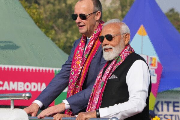 AP file photo  NEW DELHI: Prime Minister Narendra Modi and German Chancellor Friedrich Merz flew kites at the International Kite Festival organised at the Sabarmati Riverfront on Monday.The two leaders attended the International Kite Festival, with visuals showing them interacting with participants and joining the colourful celebrations that drew kite enthusiasts from India and abroad.Held ahead of Makar Sankranti, the three-day International Kite Festival will conclude on January 14 and features 135 international kite flyers from 50 countries, along with 65 participants from across India and 871 local flyers from Gujarat.Earlier, Prime Minister Narendra Modi welcomed German Chancellor Friedrich Merz to the Sabarmati Ashram in Ahmedabad ahead of the festival’s inauguration.Merz arrived in India on Sunday for a two-day official visit from January 12 to 13, his first since assuming office, and was welcomed by Prime Minister Narendra Modi at the Sabarmati Ashram. The two leaders are scheduled to hold bilateral talks from 11.15 am at Mahatma Mandir in Gandhinagar, where they will review progress in the India–Germany Strategic Partnership, which recently marked its 25th anniversary.The discussions will focus on strengthening cooperation in trade and investment, technology, education, skilling and mobility, as well as advancing collaboration in defence and security, science, innovation and research, green and sustainable development, and people-to-people ties. PM Modi and Merz will also exchange views on regional and global issues and engage with business and industry leaders from both countries.The visit is expected to build on ongoing high-level political engagement and reaffirm a shared commitment to a forward-looking partnership. On January 13, Chancellor Merz will visit Bosch and the Centre for Nano Science and Engineering (CeNSE) before departing for Germany.PM Modi and Merz last held talks on the sidelines of the G7 Summit in Canada, where they agreed to further expand the bilateral strategic partnership. The visit also comes ahead of the India–EU Summit scheduled for January 27.German Ambassador to India Philipp Ackermann recently underscored cooperation in defence and security, saying that “the strategic partnership between the nations has grown over the years.”About the AuthorTOI News DeskThe TOI News Desk comprises a dedicated and tireless team of journalists who operate around the clock to deliver the most current and comprehensive news and updates to the readers of The Times of India worldwide. With an unwavering commitment to excellence in journalism, our team is at the forefront of gathering, verifying, and presenting breaking news, in-depth analysis, and insightful reports on a wide range of topics. The TOI News Desk is your trusted source for staying informed and connected to the ever-evolving global landscape, ensuring that our readers are equipped with the latest developments that matter most.”Read MoreEnd of ArticleFollow Us On Social MediaVideosSuspected Pakistani Drones Spotted Along LoC, IB Near Samba, Rajouri & Poonch Districts In J&K‘Attack On My Life’: Suvendu Adhikari Targets Mamata Banerjee, Levels Serious AllegationUkrainian Envoy Hails PM Modi As Global Leader, Praises Ukraine Peace EffortsChirag Paswan Hits Out At Tejashwi Yadav Over ‘People Lost In Democracy’ commentIndia’s Reform Express Accelerates Growth and Investment, Says PM ModiAmit Shah Confident BJP Will Form Government In Kerala In 2026, Vote Share ClimbingOwaisi Blames Congress, Hits Out at UAPA After SC Denies Bail To Umar Khalid‘Some Historians, Politicians Tried To Whitewash History Of Invaders’: PM Modi Hits Out In Somnath‘Hijab-Clad PM’ Row: Owaisi’s ‘Tubelight’ Jab At Himanta Sarma Over ‘Only Hindu PM’ RemarksRSS Chief Mohan Bhagwat Calls For Hindu Unity, Says India Will Lead World In 20–30 Years123PhotostoriesSunny Deol’s critically acclaimed run from ‘Chup’, ‘Gadar 2’, to ‘Poster Boys’10 steamed and nutritious breakfast dishes of IndiaBaby girl names inspired by Lord Saraswati6 natural ways to keep your home fresh and fragrantPriyanka Chopra Jonas to Selena Gomez: Golden Globes 2026 red carpet’s most unapologetic fashion moments8 modern baby boy names taken from old Sanskrit words, with a fresh twistSobhita Dhulipala’s most graceful saree looks – PicsHow to make Instant Rava Appe for breakfastCute parenting moments of Kareena Kapoor and Saif Ali KhanInside Nupur Sanon and Stebin Ben’s stylish Christian wedding123Hot PicksISRO PSLV-C62 missionUS Supreme CourtGold rate todayBengaluru newsCigarette price hikePublic holidays January 2026Bank Holidays JanuaryTop TrendingStephen Curry BrotherLebron JamesMatthew and Brady Tkachuks Combined Net WorthVanessa BryantBengaluru Girl RapeConnor McDavidNFL PlayoffsGeorge Valera Net WorthNandani SharmaPierce Johnson