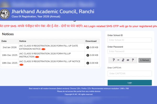 JAC class 9 registration 2026 ends today: Direct link, steps to register without late fee here
