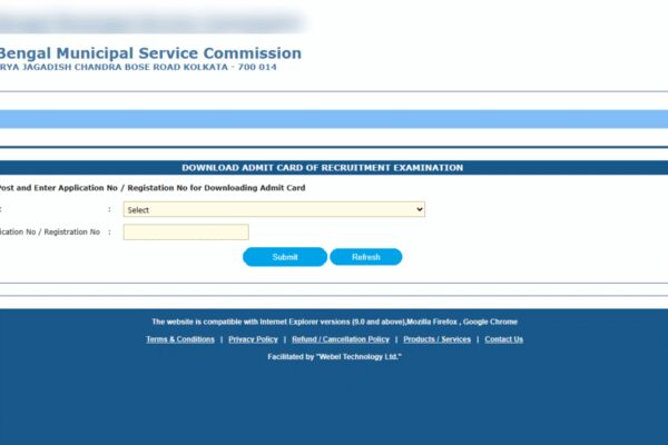 WBMSC Assistant Engineer admit card 2026 released: Direct link to download hall ticket here
