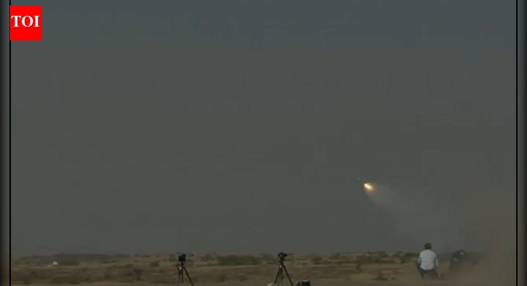 NEW DELHI: Defence minister Rajnath Singh on Monday hailed the successful flight test of the indigenous Third Generation Fire & Forget Man Portable Anti-Tank Guided Missile (MPATGM) with top attack capability, calling it an important step towards Aatmanirbhar Bharat.The missile was successfully flight-tested against a moving target on January 11 at the KK Ranges in Ahilya Nagar, Maharashtra, according to a statement issued by the Ministry of Defence. The test was conducted by the Defence Research and Development Organisation’s Defence Research & Development Laboratory in Hyderabad.In a post on X, the defence minister’s office said, “Third Generation Fire & Forget Man Portable Anti-Tank Guided Missile (MPATGM) with top attack capability was flight tested successfully against moving target by the Defence Research and Development Laboratory (DRDL), Hyderabad. Raksha Mantri Shri @rajnathsingh has complimented DRDO, DCPP Partners and Industry for the successful test of Fire & Forget Man Portable Anti-Tank Guided Missile with top attack capability and termed it an important step towards AatmanirbharBharat.”According to the defence ministry, the indigenously developed MPATGM incorporates several advanced indigenous technologies, including an Imaging Infrared homing seeker, all-electric control actuation system, fire control system, tandem warhead, propulsion system and a high-performance sighting system. These systems have been developed by multiple DRDO laboratories, including Research Centre Imarat in Hyderabad, Terminal Ballistics Research Laboratory in Chandigarh, High Energy Materials Research Laboratory in Pune and Instruments Research & Development Establishment in Dehradun.The Thermal Target System used during the trial was developed by Defence Laboratory, Jodhpur to simulate a target tank. The Imaging Infrared seeker provides day and night combat capability, while the warhead is designed to defeat modern main battle tanks. The missile can be launched from a tripod or a military vehicle-mounted launcher.Bharat Dynamics Limited and Bharat Electronics Limited are the Development-Cum-Production Partners for the weapon system.Rajnath Singh congratulated DRDO, the DcPP partners and the defence industry for the successful test, reiterating that it marked an important step towards Aatmanirbhar Bharat.Secretary, Department of Defence R&D and Chairman DRDO Dr Samir V Kamat also congratulated the team, saying the trial had been conducted successfully and would lead to the weapon system’s induction into the Indian Army, the release added.About the AuthorTOI News DeskThe TOI News Desk comprises a dedicated and tireless team of journalists who operate around the clock to deliver the most current and comprehensive news and updates to the readers of The Times of India worldwide. With an unwavering commitment to excellence in journalism, our team is at the forefront of gathering, verifying, and presenting breaking news, in-depth analysis, and insightful reports on a wide range of topics. The TOI News Desk is your trusted source for staying informed and connected to the ever-evolving global landscape, ensuring that our readers are equipped with the latest developments that matter most.”Read MoreEnd of ArticleFollow Us On Social MediaVideosPM Modi, German Chancellor Merz Sign Key Deals As India Germany Push Indo-Pacific StrategyThird Stage Trouble Strikes Again: Inside ISRO’s PSLV-C62 Deviation And What The Failure Means Ahead’Real Friends Can Disagree, But…’: US Envoy Sergio Gor On India-US Ties, Comments On Trade Deal’Organic Shakta Response To Colonial Invasion Of Bharat’: J Sai Deepak On Hindutva At Kolkata Debate’It Reflects Hindu Tattva’: Sudhanshu Trivedi Hits Out Over Mani Shankar Aiyar’s ‘Hindutva’ RemarkPM Modi, German Chancellor Merz Fly Kites, India Signals Cultural Diplomacy And Strategic ConfidenceHinduism vs Hindutva: TMC MP Mahua Moitra’s ‘Love Jihad’ Remark Ignites Fierce Political Debate‘Not 1, Not 1,000’: Jem Chief Masood Azhar Returns With Audio Threat As India Tightens Terror NooseSuspected Pakistani Drones Spotted Along LoC, IB Near Samba, Rajouri & Poonch Districts In J&K‘Attack On My Life’: Suvendu Adhikari Targets Mamata Banerjee, Levels Serious Allegation123PhotostoriesSplitsvilla X6: Confirmed contestants list of the Karan Kundrra- Sunny Leone hosted reality showMakar Sankrantri 2026: 10 traditional dishes enjoyed in Bihar and Uttar PradeshWhat 2026 is trying to teach you based on your birth numberBigg Boss Tamil 9: From Aurora to Divya Ganesh – Meet the top 4 finalists of the showWhat kids learn when parents apologise10 most iconic wetlands from around the worldSunny Deol’s critically acclaimed run from ‘Chup’, ‘Gadar 2’, to ‘Poster Boys’10 steamed and nutritious breakfast dishes of IndiaBaby girl names inspired by Lord Saraswati6 natural ways to keep your home fresh and fragrant123Hot PicksISRO PSLV-C62 missionTrump tariffsGold rate todayBengaluru newsCigarette price hikePublic holidays January 2026Bank Holidays JanuaryTop TrendingStephen Curry BrotherLebron JamesMatthew and Brady Tkachuks Combined Net WorthVanessa BryantBengaluru Girl RapeConnor McDavidISRO LaunchGeorge Valera Net WorthNandani SharmaPierce Johnson