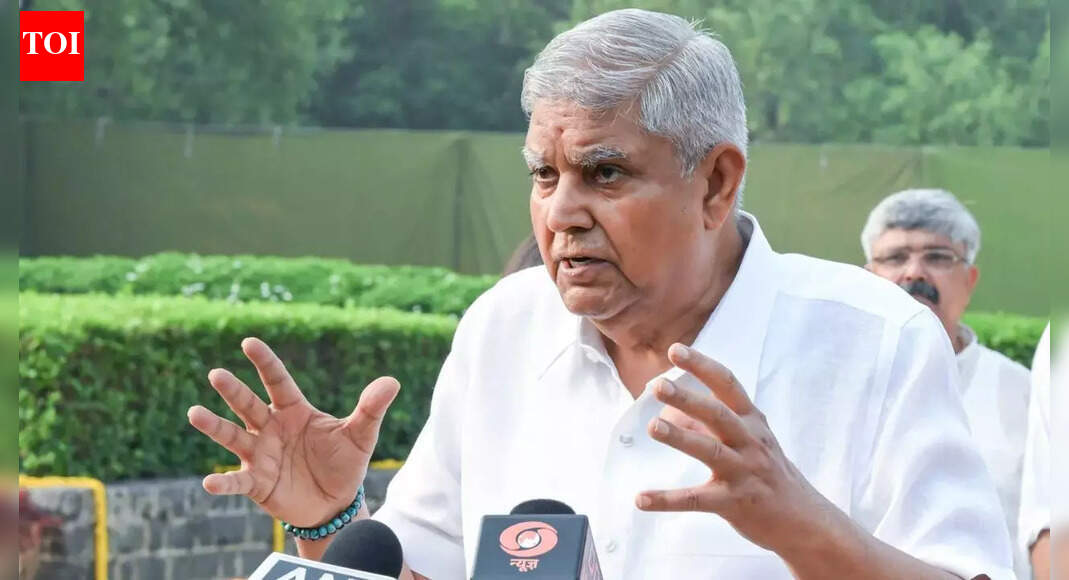 NEW DELHI: Former vice president Jagdeep Dhankhar was admitted to the All India Institute of Medical Sciences on Monday after he suffered two bouts of unconsciousness last week and is scheduled to undergo an MRI, officials said.According to officials, Dhankhar had experienced “two bouts of unconsciousness” on January 10 when he went to the washroom. He was taken to AIIMS on Monday for a medical checkup, following which doctors advised hospitalisation for further tests.“Today, he had gone to AIIMS for a checkup when the doctors insisted that he should get admitted for tests,” an official said.Dhankhar has a history of blacking out on multiple occasions in recent years. He had previously lost consciousness while attending public events in the Rann of Kutch, Uttarakhand, Kerala and the national capital during his tenure as vice president.Dhankhar resigned from the post of vice president on July 21, citing health reasons.(With inputs from PTI)About the AuthorTOI News DeskThe TOI News Desk comprises a dedicated and tireless team of journalists who operate around the clock to deliver the most current and comprehensive news and updates to the readers of The Times of India worldwide. With an unwavering commitment to excellence in journalism, our team is at the forefront of gathering, verifying, and presenting breaking news, in-depth analysis, and insightful reports on a wide range of topics. The TOI News Desk is your trusted source for staying informed and connected to the ever-evolving global landscape, ensuring that our readers are equipped with the latest developments that matter most.”Read MoreEnd of ArticleFollow Us On Social MediaVideosAAP’s Raghav Chadha Turns Blinkit Delivery Agent for a Day Amid Gig Workers’ Row’Will Come to Mumbai, Try Cutting My Legs: Annamalai Hits Back at Raj ThackerayIndia Tests Indigenous Fire And Forget Anti-Tank Missile With Top Attack Strike On Moving TargetsShaksgam Valley Row Deepens As China Rejects India’s Claim And Defends CPEC Infra Project With PakIndia To Join Pax Silica As US Signals New Tech Trust Despite Trade Tensions And Tariff DisputesGerman Chancellor Merz Hails India-Germany Ties, Pushes For ‘Economically Meaningful’ India-EU FTA‘This Is Not India’: Protesters Disrupt Sikh Nagar Kirtan Again In New Zealand With Haka DisplayPM Modi, German Chancellor Merz Sign Key Deals As India Germany Push Indo-Pacific StrategyThird Stage Trouble Strikes Again: Inside ISRO’s PSLV-C62 Deviation And What The Failure Means Ahead’Real Friends Can Disagree, But…’: US Envoy Sergio Gor On India-US Ties, Comments On Trade Deal123Photostories10 poorest countries in the worldCelebrating Amrish Puri’s most iconic villainous roles on his 21st death anniversarySwami Vivekananda’s 6 most powerful lessons that guarantee success in lifeMakar Sankranti 2026: 8 types of popular Khichdi dishes to tryFirst Trial Run of Bengaluru’s Pink Line Metro Hits Tracks: What You Need To KnowPuducherry assembly elections 2026: What happened in 2021 polls?From dust to destiny: Final rush before Delhi–Dehradun highway opens (In Photos)5 most thrilling wildlife adventures near Delhi for the Republic Day 2026 long weekendFrom Rabbit and Hare to Crocodile and Allegator: How these similar looking animals are intrinsically differentSplitsvilla X6: Confirmed contestants list of the Karan Kundrra- Sunny Leone hosted reality show123Hot PicksISRO PSLV-C62 missionTrump tariffsGold rate todayBengaluru newsCigarette price hikePublic holidays January 2026Bank Holidays JanuaryTop TrendingStephen Curry BrotherLebron JamesMatthew and Brady Tkachuks Combined Net WorthVanessa BryantBengaluru Girl RapeConnor McDavidISRO LaunchGeorge Valera Net WorthNandani SharmaDarius Slay