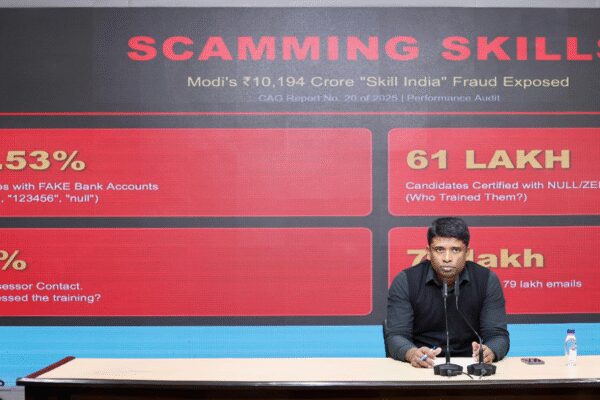 NEW DELHI: Demanding a thorough investigation into “betrayal of youth”, Congress on Monday claimed that the CAG has exposed a “massive scam” in the Pradhan Mantri Kaushal Vikas Yojana (PMKVY) which runs into thousands of crores with alleged fake beneficiaries and absentee trainers.Congress leader and former IAS officer Kannan Gopinathan said the recent CAG report on PMKVY from 2015 to 2022 found that the govt distributed Rs 10,000 crore in the seven years, but 94.5% of beneficiaries’ bank accounts turned out to be fake, 96% had fake mobile numbers, and 97% had fraud assessor details. He said information about 61 lakh trainers under the scheme was incomplete.Interestingly, Gopinathan said that the CAG found that one crore persons who completed the training under the scheme had the same email and mobile phone numbers.Quoting the CAG report, he said the audit, which examined PMKVY 2.0 and PMKVY 3.0, including short-term training, recognition of prior learning, and special projects — revealed weak oversight, widespread data manipulation, financial mismanagement, and violations of basic eligibility norms.According to Gopinathan, an analysis of nearly 60.7 lakh candidates in roles requiring education above Class 9 showed that education data of around 6.8 lakh candidates was missing, while nearly 8.1 lakh candidates did not meet minimum educational criteria. Out of a little over 1.2 lakh candidates certified for roles requiring prior technical education, a high 85.4% had only basic literacy or general education.End of ArticleFollow Us On Social MediaVideos“Deeply Impressed,” CEOs Share Takeaways After Meeting PM Modi | VideoFrom Defence To AI: PM Modi Urges German CEOs To Make India Their Global Manufacturing Base’Real Friends Always…’: Trump’s New Envoy Sergio Gor Pledges To Reset India-US TiesNot Trade Or Defence: Why Four-Year Old Baby Ariha Shah Became Key Topic In Modi–Germany TalksAAP’s Raghav Chadha Turns Blinkit Delivery Agent for a Day Amid Gig Workers’ Row’Will Come to Mumbai, Try Cutting My Legs: Annamalai Hits Back at Raj ThackerayIndia Tests Indigenous Fire And Forget Anti-Tank Missile With Top Attack Strike On Moving TargetsShaksgam Valley Row Deepens As China Rejects India’s Claim And Defends CPEC Infra Project With PakIndia To Join Pax Silica As US Signals New Tech Trust Despite Trade Tensions And Tariff DisputesGerman Chancellor Merz Hails India-Germany Ties, Pushes For ‘Economically Meaningful’ India-EU FTA123PhotostoriesHow to make Halwai Style Aloo Sabji at homeFrom mindful portions to intermittent fasting: When Taarak Mehta Ka Ooltah Chashmah’s Munmun Dutta gave a peek into her disciplined diet and daily routineTimothée Chalamet to Jacob Elordi: The Men of the 2026 Golden Globes who delivered a masterclass in modern tailoringThalapathy Vijay’s ‘Jana Nayagan’ delayed: 8 must-watch OTT hits to streamTamil Nadu Assembly Elections 2026: Alliances, numbers and the battle for 234 seats5 jungle survival tips Bear Grylls swears by, and how they apply beyond the wildChef Sanjeev Kapoor shares 5 crunchy snack recipes to enjoy with chai during winter `Best horror dramas on Apple TV: ‘The Enfield Poltergeist’, ‘Servant’ and moreFrom Zubeen Garg death to ‘vote chori’: Key political issues in 2026 Assam Assembly polls10 poorest countries in the world123Hot PicksISRO PSLV-C62 missionTrump tariffsGold rate todayBengaluru newsCigarette price hikePublic holidays January 2026Bank Holidays JanuaryTop TrendingStephen Curry BrotherLebron JamesMatthew and Brady Tkachuks Combined Net WorthVanessa BryantBengaluru Girl RapeConnor McDavidISRO LaunchGeorge Valera Net WorthNandani SharmaDarius Slay