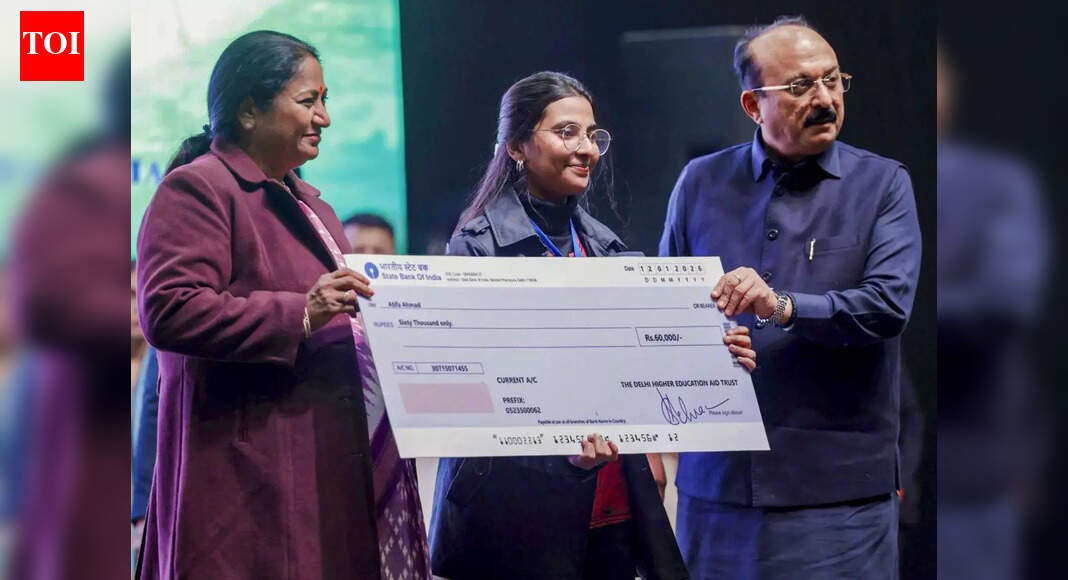 PTI photo Coinciding with the birth anniversary of Swami Vivekananda, Delhi Chief Minister Rekha Gupta on Monday distributed scholarships worth Rs 25.25 crore to 1,709 meritorious students from economically weaker sections under the Delhi Higher and Technical Education Assistance Scheme. Addressing the scholarship distribution programme at Thyagaraj Stadium, Gupta said providing financial assistance to students was the Delhi government’s investment in their future and a step towards strengthening the city’s youth. The event was attended by Education Minister Ashish Sood, senior officials of the Education Department, vice chancellors of various universities, educationists and a large number of students, according to a statement. The chief minister said that scholarship amounts for the academic years 2023-24 and 2024-25 had been transferred directly to the bank accounts of eligible students studying in universities across Delhi. She also informed that a pending scholarship amount of Rs 19 crore from the previous government’s tenure had been released by the present government, asserting that no funds earmarked for students’ education would remain pending in future. Marking National Youth Day, Gupta urged students to draw inspiration from the thoughts and philosophy of Swami Vivekananda and to pursue their goals with dedication and discipline. She said the progress of the nation depended on the advancement of its youth and highlighted the role of young people in achieving the goal of a developed India by 2047. The chief minister also said that national development was not possible through government policies alone and required the collective responsibility and active participation of citizens. Speaking on the occasion, Sood said the government was committed to improving the education sector and ensuring that students from disadvantaged backgrounds received adequate support. He said the government’s approach was guided by the principle of Antyodaya, aimed at ensuring that benefits reached those at the lowest rung of society. He said the Narela Education City project, which had remained stalled for several years, was now being implemented. He added that the project’s budget had been increased from Rs 500 crore to Rs 1,300 crore and would include shared university campuses, auditoriums, libraries, digital libraries and ICT laboratories spread across 160 acres. The Education Minister said the objective of the government was to address challenges in the education sector through policy measures and effective implementation, adding that education would play a key role in shaping leadership for the future. Meritorious students from economically weaker sections who have passed Class XII from Delhi schools with at least 75 per cent marks and meet the prescribed income criteria are eligible for financial assistance under the Delhi Higher and Technical Education Assistance Scheme, it said. The scholarship amount is transferred directly to beneficiaries’ bank accounts through the Direct Benefit Transfer (DBT) system, it added.End of ArticleFollow Us On Social MediaVideos’Very Positive Meeting’: Ashwini Vaishnaw Participates In US-Led Ministerial On Critical MineralsCongress MP says India remains “heavily invested emotionally and politically” in Bangladesh”Our Youth Is Creative And Innovative,” PM Modi At Viksit Bharat Dialogue“Deeply Impressed,” CEOs Share Takeaways After Meeting PM Modi | VideoFrom Defence To AI: PM Modi Urges German CEOs To Make India Their Global Manufacturing Base’Real Friends Always…’: Trump’s New Envoy Sergio Gor Pledges To Reset India-US TiesNot Trade Or Defence: Why Four-Year Old Baby Ariha Shah Became Key Topic In Modi–Germany TalksAAP’s Raghav Chadha Turns Blinkit Delivery Agent for a Day Amid Gig Workers’ Row’Will Come to Mumbai, Try Cutting My Legs: Annamalai Hits Back at Raj ThackerayIndia Tests Indigenous Fire And Forget Anti-Tank Missile With Top Attack Strike On Moving Targets123PhotostoriesSuniel Shetty films that showcased his acting range from ‘Border’, ‘Hera Pheri’, to ‘Chup Chup Ke’Baby names inspired by rare names of Lord HanumanBreathtaking pictures of Nupur Sanon and Stebin Ben’s stylish Hindu wedding5 animals that survive by pretending to be deadHow to make Halwai Style Aloo Sabji at homeFrom mindful portions to intermittent fasting: When Taarak Mehta Ka Ooltah Chashmah’s Munmun Dutta gave a peek into her disciplined diet and daily routineTimothée Chalamet to Jacob Elordi: The Men of the 2026 Golden Globes who delivered a masterclass in modern tailoringThalapathy Vijay’s ‘Jana Nayagan’ delayed: 8 must-watch OTT hits to streamTamil Nadu Assembly Elections 2026: Alliances, numbers and the battle for 234 seats5 jungle survival tips Bear Grylls swears by, and how they apply beyond the wild123Hot PicksISRO PSLV-C62 missionTrump tariffsGold rate todayBengaluru newsCigarette price hikePublic holidays January 2026Bank Holidays JanuaryTop TrendingDonald TrumpGeorge KittleVanessa Bryant and Natalia Bryant Net WorthBrooks Koepka and Jena Sims Net WorthDrake Maye WifeBill GatesConnor McDavid WifeTariffs on Tehran Trade PartnersBengaluru Dental Student SuicideMLB Trade Rumors