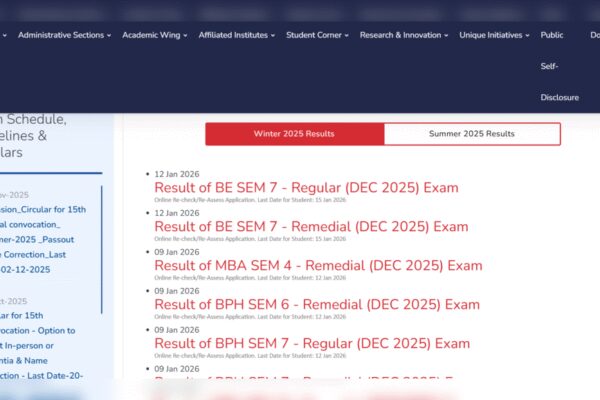 GTU result 2025 released for BE, MBA and other courses at gtu.ac.in: Direct link to download here