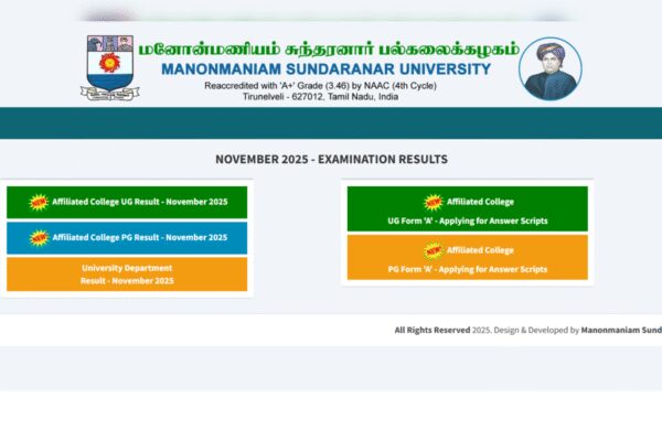 MS University November result 2025 released for UG, PG courses at msuniv.ac.in: Direct link to download here