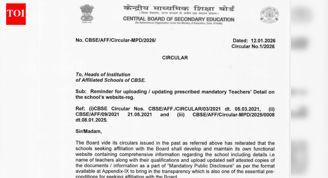 CBSE issues notice on mandatory public disclosure norms: Here’s what affiliated schools need to upload
