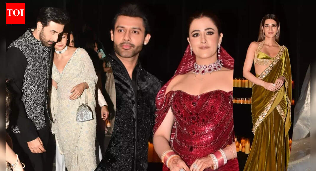 Ranbir Kapoor, Alia Bhatt arrive for Nupur Sanon, Stebin Ben’s wedding reception; Kriti Sanon’s rumoured boyfriend Kabir Bahia, others seen – PICS inside