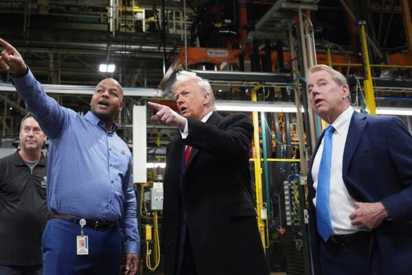 Donald Trump tours Michigan Ford plant: US president pushes manufacturing agenda; brushes-off lingering economic fears
