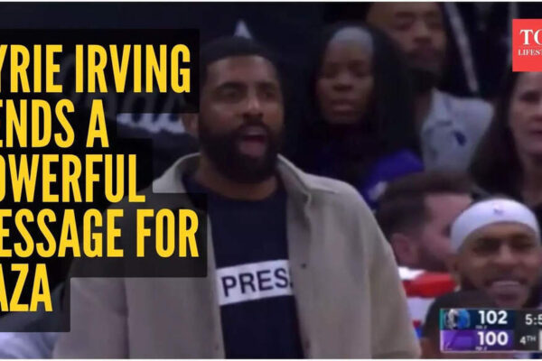 Watch: NBA superstar Kyrie Irving wears ‘PRESS’ shirt at Mavericks–Jazz game to honour Gaza journalists, video goes viral
