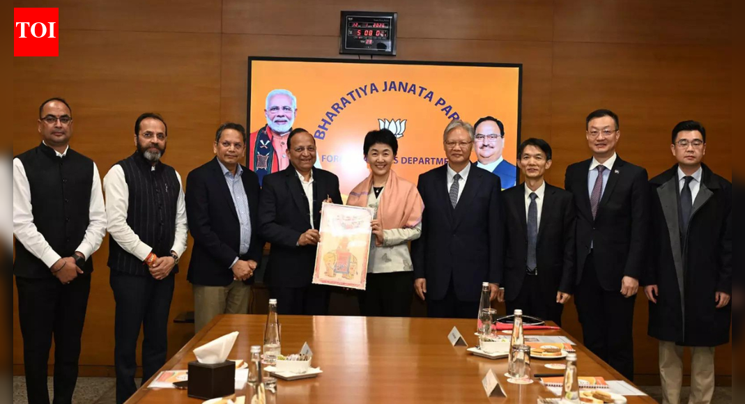Delegation from Communist Party of China visits BJP headquarters in New Delhi (ANI photo) NEW DELHI: BJP has raised several sticking points – ranging from border tensions to trade issues – in India-China ties in its interaction with a visiting Communist Party of China (CPC) delegation, emphasising that these were not helpful to their relations, as the two parties touched base after a gap of over six years amid signs of a possible thaw in the bilateral equation.The meeting on Monday with the Chinese delegation led by Sun Haiyan, vice minister of CPC’s international liaison department, a senior rank in Beijing’s foreign ministry hierarchy, was sought by the Chinese embassy here, and it sparked a war of words between BJP and Congress. Shaksgam Valley Row Deepens As China Rejects India’s Claim And Defends CPEC Infra Project With Pak Congress accused the governing BJP of “hypocrisy, pretence and deceit” as it recalled the relentless attack it has faced for allegedly signing an MoU with China’s governing party. It demanded to know details of the meetings.BJP described the interaction as a “formal meeting” following “improved” relations between the two countries and hit back at Congress, saying it had nothing to hide as it was not entering into any secretive MoU with CPC. It also pointed to the meeting that leader of opposition – then Congress president – Rahul Gandhi had with the then Chinese ambassador during a tense standoff at Doklam in 2017.BJP sources said party’s representatives – general secretary Arun Singh and foreign department head Vijay Chauthaiwale – brought up the border issues, export curbs like on tunnel boring machines as well as rare and critical minerals. These are not helpful for the professed desire to improve ties.CPC was keen on resumption of party-to-party ties with BJP, which had stalled since Singh led a party delegation to China in 2019, sources said, emphasising that the meetings, including with RSS on Tuesday, were requested by the visitors.On X, Chauthaiwale said they discussed at length “the means to advance inter party communications” between BJP and CPC. Chinese ambassador Xu Feihong also joined the delegation.RSS sources have said it was a courtesy meeting at the request of the visitors and was done with ministry of external affair’s approval.Slamming BJP, Congress spokesperson Pawan Khera said people had a right to know what transpired in its closed-door meeting with the CPC delegation, alleging govt had pursued a policy of meek surrender in handling China.There was no problem in a political party engaging in dialogue with a party of another country, he said, accusing BJP of double standards. The CPC delegation also met Congress’s foreign department head Salman Khurshid. Khera said govt had approved the meeting.BJP spokesperson Tuhin Sinha retorted that his party had nothing to hide. Congress was unable to explain its MoU so many years after it was signed, he said.The meeting, initiated at the request of CPC, has followed a thaw in the ties between two countries, with resumption of flights and ongoing efforts to boost trade, he noted. India-China relations had improved compared to a year ago, he said.End of ArticleFollow Us On Social MediaVideosTibetan Government-In-Exile Urges India To Understand China’s Colonial MindsetAustralia Moves India to Highest-Risk AL3 Category for Student Visas“I Too Want to Help Develop an India Where We Listen…” Rahul Gandhi During Student InteractionCentre Steps In To Scrap 10 Minute Delivery Timers After Safety Fears In India’s Gig Economy GrowMarvel Meets Maharashtra Politics, AI Reels On Civic Polls Turn Thanos, Hulk, Spider-Man Into NetasUS Threatens 25% Tariff on India-Iran Trade, Indian Rice Exporters Warn of LossesIndia To Face 75% US Tariffs After Trump’s Big Iran Announcement?Operation Sindoor Turning Points Revealed: Army Chief Tells What Forced Pakistan To Seek CeasefirePakistan’s Most Loyal Terror Proxy Against India Shows Signs Of Collapse, LeT Cadres Turn On ISILotus Takes Centre Stage As India Sets Tone For BRICS Presidency At Crucial 20 Year Milestone123PhotostoriesHow to grow banana plants successfully in containers at home5 things you should NEVER apologise for in lifePongal 2026: 9 traditional South Indian dishes for Pongal celebrationsWho ruled Tamil Nadu? A look at the state’s chief ministers since Independence — in picturesWinter Special: How to make Bengali-style Coconut Laddoo with Jaggery (Narkel Naru)From Mamata Banerjee to Dilip Ghosh: Heavyweights in Bengal election 2026 – in pics8 breakfast dishes made with eggs other than omelette and anda bhurji5 reasons why wildlife enthusiasts are heading to Ranthambore right now5 legendary landmarks in Asia named after animalsMakar Sankranti 2026: How to make traditional Moong Dal Khichdi at home123Hot PicksShaksgam ValleyDubai AirportGold rate todayBengaluru news10-minute deliveryPublic holidays January 2026Bank Holidays JanuaryTop TrendingSimone Biles Net WorthConnor Mcdavid WifeWayne Gretzky Net WorthDenver Nuggets and New Orleans Pelicans Injury ReportJustin Rose and Kate Phillips Net WorthBrooks Koepka and Jena Sims Net WorthAaron RodgersBO Bichette Net WorthTravis KelceAdam Cole and Dr Britt Baker Net Worth