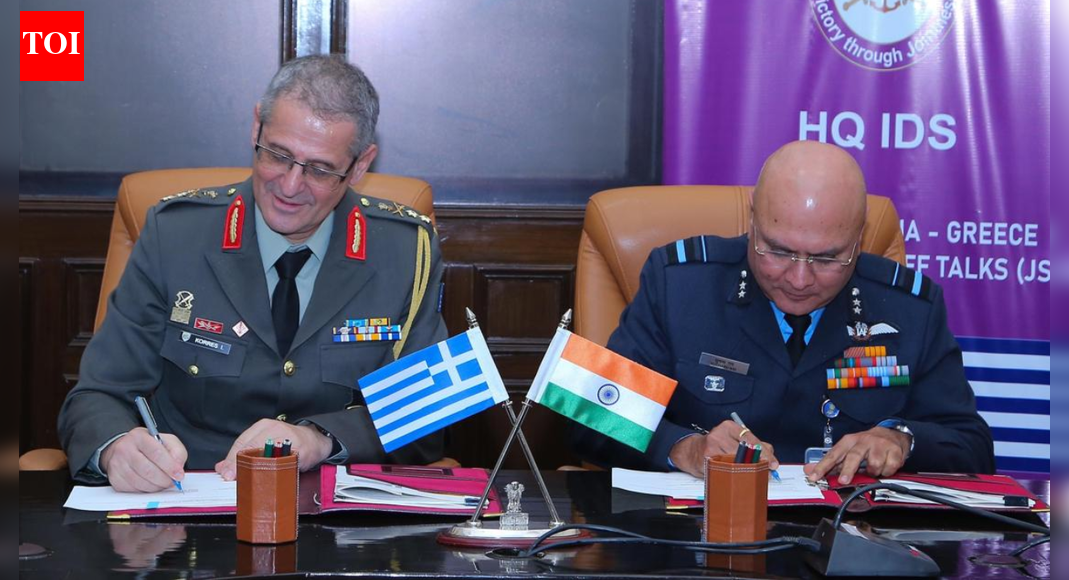 India, Greece hold first-ever joint services staff talks NEW DELHI: India and Greece have taken a major step towards strengthening their defence partnership by holding the inaugural India-Greece Joint Services Staff Talks in New Delhi. The landmark dialogue highlighted the growing convergence between the two countries on defence and security matters and signalled an intent to deepen military-to-military cooperation.The talks were co-chaired by senior officials from India’s Headquarters Integrated Defence Staff (HQ IDS) and the Hellenic National Defence General Staff of Greece. Senior representatives from both sides held detailed discussions on expanding the scope and depth of bilateral defence engagement, reflecting a shared strategic outlook.In a post on X, HQ IDS said the talks focused on “further expanding bilateral military cooperation,” adding that discussions covered exchange programmes, capability development and measures to enhance military-to-military engagement.It noted that ongoing defence engagements and initiatives were comprehensively reviewed, with both sides reaffirming their commitment to deepening strategic cooperation and strengthening defence ties. “This engagement will herald a new era in India-Greece defence relations, marked by enhanced mutual trust and a shared commitment to regional and global security,” the post said.A key focus of the deliberations was on strengthening collaboration through structured exchange programmes, capability development initiatives and practical steps to enhance operational engagement between the armed forces of the two countries. Existing defence engagements were also reviewed to ensure continuity, while new avenues of cooperation across domains were identified, as per news agency ANI.The talks build on recent momentum in bilateral defence ties. Last month, India and Greece held their first India-Greece Maritime Security Dialogue in Athens. According to a statement by the ministry of external affairs, the two sides exchanged assessments of the maritime environment in the Mediterranean, Arctic and Indo-Pacific regions and discussed cooperation to ensure a secure maritime environment. Both countries agreed to advance cooperation across identified areas and decided that the next round of talks would be held in New Delhi at a mutually convenient date.About the AuthorTOI News DeskThe TOI News Desk comprises a dedicated and tireless team of journalists who operate around the clock to deliver the most current and comprehensive news and updates to the readers of The Times of India worldwide. With an unwavering commitment to excellence in journalism, our team is at the forefront of gathering, verifying, and presenting breaking news, in-depth analysis, and insightful reports on a wide range of topics. The TOI News Desk is your trusted source for staying informed and connected to the ever-evolving global landscape, ensuring that our readers are equipped with the latest developments that matter most.”Read MoreEnd of ArticleFollow Us On Social MediaVideos’Great Powers Lost Moral Compass, China Threat Real For India Despite BRICS’: Shashi Tharoor Warns15 Satellites Lost, But Spanish ‘KID’ Defies Odds In ISRO PSLV C62 SetbackPM Modi Says Tamil Culture Is India’s Shared Heritage, Pongal Strengthens Ek Bharat SpiritOperation Sindoor Showed Power Of Indian Youth, Says Army Chief Upendra Dwivedi In Defining MomentMultiple Pak Drones Sighted In J&K, Second Time In 48 Hours; Locals Recall HorrorMarco Rubio Talks To Jaishankar On India-US Trade Deal Talks, Congratulates On Enacting Nuclear BillTibetan Government-In-Exile Urges India To Understand China’s Colonial MindsetAustralia Moves India to Highest-Risk AL3 Category for Student Visas“I Too Want to Help Develop an India Where We Listen…” Rahul Gandhi During Student InteractionCentre Steps In To Scrap 10 Minute Delivery Timers After Safety Fears In India’s Gig Economy Grow123Photostories10 Japanese etiquettes that quietly define classCanada bans travel to several countries, issues advisories for others: What does it say about India?From ‘Devdas’ to ‘Parineeta’: Period dramas that brought classic novels to life on screen12 must-try winter drinks from across India to keep you warmDelhi’s 400-year-old Barapullah Bridge to reopen after major restoration10 countries with the highest number of vegetariansHow to raise leaders: Lessons from Sadhguru parents should learn and understand firstNo rice on Ekadashi? Try these equally satiating main course dishesWhat does ‘ikigai’ mean in Japan? 5easy waysto incorporate it in daily lifeKriti Sanon to Salman Khan: Who wore what to Nupur Sanon and Stebin Ben’s stylish wedding reception123Hot PicksIran protestBudget 2026Gold rate todayUS Economy10-minute deliveryPublic holidays January 2026Bank Holidays JanuaryTop TrendingKendrick PerkinsConnor Mcdavid WifeWayne Gretzky Net WorthDenver Nuggets and New Orleans Pelicans Injury ReportJustin Rose and Kate Phillips Net WorthDMK MP Dayanidhi MaranAaron RodgersJerry JonesTravis KelceIsrael Adesanya
