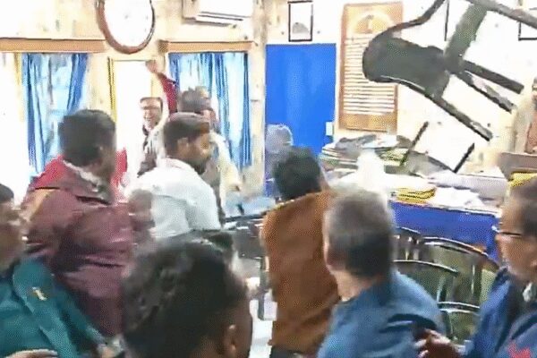A case has been registered after the Block Development Office (BDO) in Farakka, Murshidabad, was allegedly ransacked by a group of unidentified men on Monday afternoon, leaving a poll official injured. BJP MLA Gouri Sankar accused the ruling TMC Farakka MLA Manirul Islam of leading the vandalism caused at the government property.In a sharp attack, Sankar also attacked Mamata Banerjee for instigating her party cadres across the state to commit riots and violence.Speaking to news agency ANI, Sankar said, “Today, Farakka MLA Manirul Islam vandalised the block office. How can a public representative vandalise property? Who gave him the right to do so? Are they not Indian citizens, or are they Bangladeshis who think they can vandalise a block office in India?”He said that the people are watching and shall give them the befitting reply in the 2026 West Bengal assembly elections. “The public is ready to give them a befitting reply. In the 2026 elections, whether it’s Manirul or someone else, they will get their answer from the public,” he said.Accusing the Bengal CM, BJP said, “Mamata Banerjee is instigating her party cadres across the state to riot, commit violence, and destroy property. All these actions are carried out under Mamata Banerjee’s instructions. And wherever there was corruption, misconduct, or destruction in Bengal, all of it happened under Mamata’s orders. And even today’s actions were carried out on Mamata’s instructions.”According to the written complaint filed by Block Development Officer (BDO) Junaid Ahamed, the incident occurred around 1:30 PM while a Summary Revision (SIR) hearing was underway at the office. The BDO stated that a group of unknown individuals suddenly stormed into multiple official rooms and allegedly vandalised government property in front of BLOs, the Joint BDO, the OC Election and other Assistant Electoral Registration Officers (AEROs).During the chaos, one AERO reportedly sustained injuries while trying to shield himself.The case has been registered at the Farakka police station against the miscreants under multiple sections of the Bharatiya Nyaya Sanhita (BNS) and the PDPP Act. Following this, two arrests have been made in connection with the investigation.About the AuthorTOI News DeskThe TOI News Desk comprises a dedicated and tireless team of journalists who operate around the clock to deliver the most current and comprehensive news and updates to the readers of The Times of India worldwide. With an unwavering commitment to excellence in journalism, our team is at the forefront of gathering, verifying, and presenting breaking news, in-depth analysis, and insightful reports on a wide range of topics. The TOI News Desk is your trusted source for staying informed and connected to the ever-evolving global landscape, ensuring that our readers are equipped with the latest developments that matter most.”Read MoreEnd of ArticleFollow Us On Social MediaVideosLeT Commander’s Jihad Call Mirrors Pak Army Rhetoric As Terror And State Lines Blur On KashmirCalcutta HC Hears ED and TMC Petitions Over I-PAC Raids, ED Moves Supreme CourtSix Sarpanches Booked in Kamareddy for Mass Killing of Stray Dogs Ahead of ElectionsHistoric moment! INSV Kaundinya Honoured With Water Salute After Oman SailWhy Union Budget 2026 Could Redefine Indian Sports Ahead Of 2030 Commonwealth Games, 2036 OlympicsWhy India Is Doubling Down On Rafale Jets With ₹3.25 Lakh Crore Deal Despite US And Russian OffersWhy China Building Roads In Shaksgam Valley Is A Direct Strategic Challenge For India In Kashmir’Leave By Any Means’: India Issues Fresh Advisory As Iran Protests Intensify Across Cities’Failed For 40 Years’: Indian High Commissioner Slams Canada Over Terrorism InactionPact To Power Bloc: How Turkish Arms, Saudi Money And Pakistan Nukes May Align In Islamic NATO123PhotostoriesHow to make Bihari-style Sattu Paratha for dinner at homeDid you know that these Indian states have one hill station each?From calling Sunil Grover as “more Salman Khan than Salman himself” to Krushna Abhishek joking about Archana’s huge solitaire; Archana Puran Singh shares BTS moments from The Great Indian Kapil Show7 oldest Parsi/Irani cafes to visit in MumbaiRani Mukerji, Tabu, and Deepika Padukone: Actresses who stole the show as fearless cops in gripping thriller dramas9 simple and nutritious ways of enjoying French beans at homeAll the countries with 4-letter names, including one of the world’s smallest nationsFrom ‘Veer Zaara’ to ‘Raees’: 5 films that beautifully reflect the spirit of Makar SankrantiPongal 2026: Gorgeous Pongal-worthy sarees of Bollywood divasBengaluru’s longest double-decker flyover takes shape: A mega corridor set to redraw city travel123Hot PicksIran protestBudget 2026Gold rate todayUS Economy10-minute deliveryPublic holidays January 2026Bank Holidays JanuaryTop TrendingKendrick PerkinsConnor Mcdavid WifeWayne Gretzky Net WorthDenver Nuggets and New Orleans Pelicans Injury ReportJustin Rose and Kate Phillips Net WorthConor McGregorAaron RodgersJerry JonesTravis KelceIsrael Adesanya