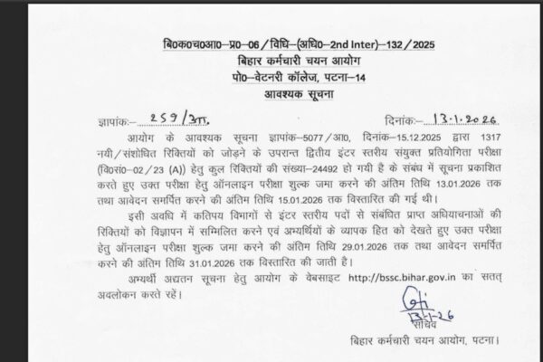 BSSC 2nd Inter Level recruitment deadline extended again for over 24,000 vacancies: Check last date to apply and other details here