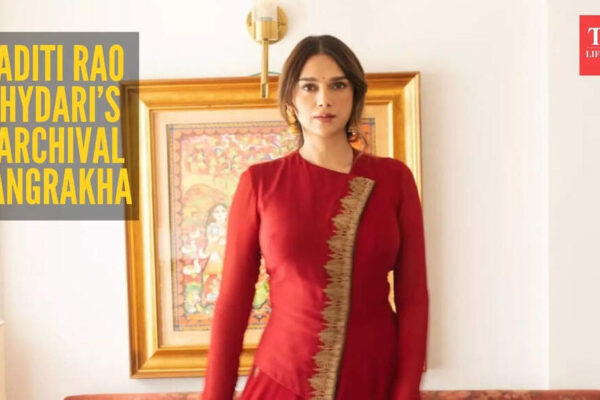 Aditi Rao Hydari wears an archival angrakha kurta and nails modern elegance |