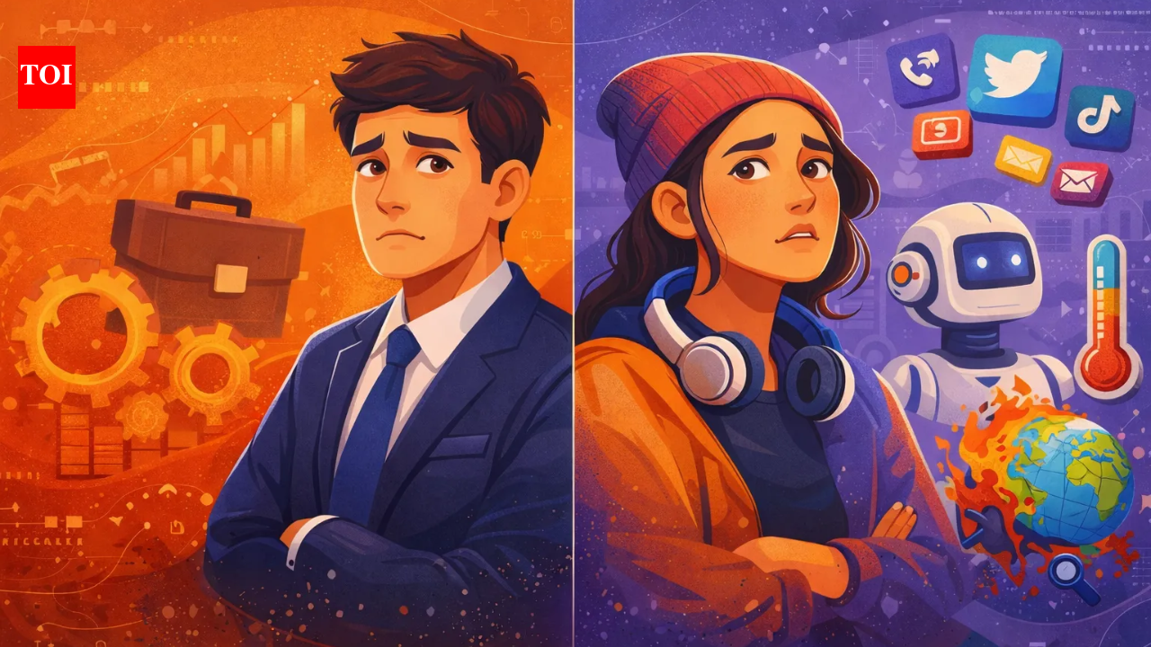 India’s youth are often spoken of as a single, cohesive force – ambitious, energetic and ready to shape the country’s future. But beneath this broad framing lies a quieter, more complex reality. Gen Z and millennials, frequently grouped together as “young India,” are navigating adulthood under fundamentally different political, economic and technological conditions, shaping distinct fears about work, stability and security. In reality, the fears shaping India’s younger generations are far more layered. Gen Z and millennials together form nearly half of India’s population, yet they came of age in entirely different worlds. Their ideas of success, security and freedom are shaped not only by age, but by the political climates they grew up under, the technologies they were raised with, and the economic promises they were told to believe in.As 2026 approaches, the anxieties expressed by India’s youth are no longer abstract. They influence everyday decisions – whether to switch jobs, delay marriage, migrate cities, continue studying, or even step out alone at night. But crucially, what scares a 24-year-old and a 34-year-old is often not the same, even if both are called “young.” Who are India’s youth today?India has one of the youngest populations in the world. Millennials, typically born between 1981 and 1996 – and Gen Z, born between 1997 and 2012 – together account for over 600 million people, according to population estimates and Census projections.They are also the most educated generations India has produced, with higher enrolment in universities, widespread internet access and exposure to global ideas. At the same time, they are navigating adulthood during a period marked by economic transition, rapid technological disruption, political polarisation and environmental stress. A 2023 UN Population Fund report described India’s youth as “a demographic opportunity with uneven outcomes,” cautioning that employment quality – not just job creation – will determine whether this dividend pays off. That uncertainty frames the fears many young Indians now carry into the future.Defining the divide: Two generations, two starting pointsMillennials grew up in a pre-social media or early-internet India. Their childhoods were marked by limited digital exposure, slower information cycles and a belief in linear progress – study hard, get a degree, secure a job, build a family. Liberalisation-era growth shaped their expectations, and stability felt attainable.Gen Z, by contrast, has never known a world without smartphones, social media and constant connectivity. Their lives have unfolded under algorithmic scrutiny – every success visible, every failure amplified. They entered adulthood during a pandemic, global layoffs, climate emergencies and the rise of artificial intelligence. For millennials, instability feels like a betrayal of promise. As for Gen Z, it feels like the starting condition.Millennials’ fears: Instability, anxiety and fatigueFor millennials, fear is rooted in what comes after effort.Many followed the prescribed path, higher education, early employment, financial responsibility, family obligations. Yet instead of security, they now confront stagnation – rising living costs, shrinking savings and fragile job security.Employment anxiety remains central. While India’s headline unemployment rate appears stable, youth unemployment – especially among educated urban Indians – continues to concern economists and policymakers. For millennials, the fear is no longer about landing a job, but about keeping one long enough for it to matter.“I earn more than my parents did at my age, but I save less,” said Anjali Sharma, a 32-year-old marketing executive in Delhi. “One medical emergency or job loss would derail everything.”Rising rents in metros, EMIs, healthcare costs and education loans have made financial stability increasingly fragile. Home ownership – once a marker of adulthood – has moved out of reach. Marriage, parenthood and long-term investments are being postponed, reflected in declining fertility rates and changing household structures. For millennial women, this instability intersects sharply with time-bound social expectations.Burnout without permissionWhile mental health is increasingly discussed among younger Gen Z voices, millennials often describe a quieter, more complicated struggle – one marked by guilt. Many feel they are not “allowed” to feel overwhelmed because they appear stable on paper.“There’s a constant voice in your head telling you to be grateful,” said a 36-year-old HR professional in Gurugram. “You have a job, a family, responsibilities – so you push through. But pushing through for years comes at a cost.” Unlike Gen Z, which openly articulates anxiety, millennials often internalise distress, delaying help until burnout becomes unavoidable.Beyond employment and finances, millennials also talk about burnout without payoff – the feeling of having worked continuously for over a decade without reaching a sense of security or fulfilment. Unlike Gen Z, whose anxieties often stem from entry-level instability, millennials fear being stuck mid-way, with too much invested to start over and too little security to slow down.“I feel tired all the time, not physically but mentally,” said a 35-year-old techie manager based in Bengaluru. “I’ve switched jobs, upskilled, relocated cities, taken pay cuts and hikes – and still feel one bad quarter away from everything collapsing. Starting again feels impossible at this age.” This fear is often described as sunk-cost anxiety – the idea that years spent building a particular career path cannot be abandoned, even when growth has plateaued. Millennials say they feel trapped between ambition and responsibility, unable to take risks they might have embraced in their twenties.Expectation and a sandwich generation Expectations further intensify this pressure. Millennials are increasingly part of the “sandwich generation” – supporting ageing parents while raising children or planning families of their own. Healthcare costs, education expenses and elder care weigh heavily on financial planning, adding emotional stress to economic uncertainty.“My parents depend on me now, the way I depended on them once,” said a millennial lawyer. “I can’t afford to experiment with my career anymore. Stability matters more than passion, even if it means living with dissatisfaction.”The same old politics Political fatigue is another defining feature of millennial anxiety. Many describe not anger, but exhaustion – a sense of being stuck between loud political narratives and quiet personal precarity.“There was a time we believed change was inevitable,” said a communications consultant in Pune. “Now it feels like every conversation is polarised, every issue weaponised. You stop expecting progress and start focusing on survival.” This exhaustion is compounded by the feeling that public discourse no longer speaks to their realities – rising costs, shrinking social mobility and lack of work-life balance. For many millennials, the deepest fear is not failure, but stagnation – the possibility that despite doing everything right, life may never feel settled, secure or satisfying.While foreign policy may seem distant, geopolitical tensions increasingly filter into everyday concerns – from energy prices to job markets and travel restrictions.Young Indians are closely watching global conflicts, shifting alliances and regional instability. Many worry about how international disruptions could affect India’s economy, defence spending and domestic priorities.“There’s a sense that global shocks don’t stay global anymore,” said a 35-year old law manager at a government bank in Meerut.A Pew Research Center study on global youth attitudes found that younger populations are more likely to view international instability as a direct threat to personal futures – a trend visible in India as well.Technology and the fear of becoming obsoleteFor millennials, technology does not just represent innovation – it represents obsolescence. As automation and AI tools rapidly reshape workplaces, many fear their hard-earned skills may lose relevance faster than they can adapt.“You keep upskilling because you’re scared of being replaced by someone younger or by software,” said a 34-year-old data analyst in Pune. “It’s exhausting to constantly chase relevance.”This fear is amplified by age – too young to slow down, too old to restart entirely.Gen Z’s fears: Surviving in permanent uncertaintyIf millennials fear instability after effort, Gen Z fears never reaching stability at all.Jobs exist, but they feel temporary. Career paths are fragmented. Contract work, automation and AI-driven tools have reshaped expectations. According to the World Economic Forum’s Future of Jobs Report, routine cognitive roles are among the most vulnerable globally – a warning that resonates strongly in India’s IT- and services-driven economy.“Earlier, you worried about placements. Now you worry about layoffs every quarter,” said Rohan Mehta, a 27-year-old software developer in Pune.Many Gen Z professionals describe being pushed into a constant survival mode.“As a Gen Z Indian, I fear a future where people are stuck in mediocrity. Where jobs exist but do not grow, skills plateau early, and effort leads to survival, not progress,” said Srishti Singh, who works at an advertising agency in Mumbai.“This is a loop, no solution. I had to join the rat race,” added Rhea Duara, a media executive in Delhi, describing how career uncertainty has merged with mental exhaustion.She said, “Career. The fact that I jumped into the job life so quickly because everyone my age was doing so but I completely forgot about continuing my studies. No MA… we jump into jobs quickly only to realize we don’t have the maturity to deal with stuff, stuff like office politics.”For Gen Z, adulthood feels rushed, unstructured and unforgiving. “I don’t get endless years”: Fear, gender and timeKritika Singh, 25, describes the kind of pressure many in her generation feel – a mix of time, preparation, and societal expectation that makes the future feel both urgent and uncertain.Academics has always been her strength, but years of preparation without clear results have started to shake her confidence.“I’m already 25, people around me are getting jobs, they are travelling, and kind of I’m still preparing – and even clueless if whatever I’m preparing for, what if it does not work out for me. That’s something terrifying and also squeezes my confidence.”Her concern extends beyond work. “And as I’m a girl I would not get that endless years for preparation, and then marriage and being dependent on someone is again very scary for me…for my individuality, for my identity, my self respect and all those dreams which I always had would remain unfulfilled.”For Kritika, like many of her peers, the fear isn’t only about finding a career – it’s about carving out independence and keeping personal dreams alive in a world that constantly measures time, age, and milestones. Shrinking democratic spaceGen Z’s fears are also distinctly political.Raised in an era of polarised discourse, online outrage and heightened surveillance, many young people express unease about the shrinking space for dissent. “Why does the current regime seem increasingly hostile to questioning, when encouraging young minds to ask questions is fundamental to meaningful participation in a democracy?” says Sikander Singh, a Gen Z journalist.Unlike millennials, who often express political fatigue, Gen Z voices fear – fear of speaking, posting, questioning and being misunderstood or targeted in an increasingly hostile public sphere. Safety, especially for womenSafety remains a daily calculation rather than a policy debate.Despite stricter laws and increased public conversation, fear of harassment, assault and surveillance shapes everyday behaviour for young women – what time to return home, what transport to use, what routes to avoid.“Safety isn’t about one incident. It’s about constantly calculating risk,” said a 23-year-old media professional and content creator in Delhi. She adds safety is not an issue unique to ask, a child as young as a few months to an old lady are all under precarious situations. Mental health under pressureMental health is one of the most discussed – and least resolved – issues across both generations. Though millennials would choose to use their terms to express the same issue. . Academic pressure, workplace toxicity, social media comparison and uncertainty about the future have led to rising anxiety and depression. Estimates suggest nearly one in seven Indians lives with a mental health disorder, with young adults among the most affected. Chetan Chowdhery, a final year law student in Delhi, who is gonna start practising soon and “will have responsibilities not just the usual home chores, but actual cases,” lives in constant fear that he “can’t afford to fail” the expectation of his parents.“My parents will have expectations from me, 23/24 years of hard work building a reputation that is the one from which you can’t even expect to get one thing right, so that I won’t disappoint them…” he said, describing the transition from student to advocate as overwhelming. In the mix of working and hopping jobs in order to sustain and survive, everything else is perhaps falling behind, with a lingering thought whether it’s worth it.“And somehow with this realization the thought that comes to mind is in order to not fall behind I’ll have to keep working. And I won’t be able to maintain proper work-life balance and a day will come when going home will be like a “once in a blue moon” vacation,” says Rhea Duara. In a 2022 address, the Prime Minister Modi acknowledged the issue, saying, “Mental health challenges among the youth need social acceptance and institutional support.” While initiatives such as tele-counselling platforms have expanded, stigma and supply gaps persist.For many young Indians, the fear is not just mental illness – but being unable to seek help without judgment.Where the fears intersect: Technology, economy, climateDespite generational differences, several anxieties cut across both cohorts.Technology is one of the biggest intersections.Komal Verma, a Gen Z creative professional, articulated this layered fear vividly.“The rampant use of AI…people have started morphing, making deepfakes, it has become so much easier. I would hate that ever to happen to any of my known or to me.” She added, “Another thing I fear a lot is that AI will eat my job, especially in the creative field.”Beyond employment, technology affects attention spans and mental health.“How unintelligent we have become that we can’t even look at a 30 sec video without a hook in the first 3 secs… it just adds and affects our mental health.”Economic inequality is another shared concern.“Then there is the economy. It has become so thrash, the disparity I see just eats me everyday and its just going to increase in the upcoming years,” Komal said.Climate anxiety further unites the generations. Extreme heat, floods, pollution and water shortages are already shaping daily life.“Climate change affects where you can live and what work you can do,” said a 29-year-old urban planner in Delhi.“How these big corporations, people in power don’t care about anything, they don’t care about the planet and how it would affect the upcoming generation, they are already over 70 they have lived their lives it is us and generation after us who’ll have to face consequences,” said Komal while talking about the absolute ignorance shown to issues related to climate change and environment. Geopolitical uncertaintyWhile foreign policy may seem distant, geopolitical tensions increasingly filter into everyday concerns – from energy prices to job markets and travel restrictions.Young Indians from generations are closely watching global conflicts, shifting alliances and regional instability. Many worry about how international disruptions could affect India’s economy, defence spending and domestic priorities.“There’s a sense that global shocks don’t stay global anymore,” said a 35-year old law manager at a government bank in Meerut.While the GenZ have a very different take on the subject, “Another thing I have been thinking about is how luck plays into a factor, like the privilege of the geo location I was born here. The difference between me and somebody in a third world country where war is rampant, there is life today, tomorrow might not be, so just how luck plays into geopolitics,” said Komal. A Pew Research Center study on global youth attitudes found that younger populations are more likely to view international instability as a direct threat to personal futures – a trend visible in India as well.The larger pictureTaken together, these fears reveal a generation that is informed, ambitious – and deeply cautious.Millennials fear losing stability after years of investment. Gen Z fears never attaining it at all.Both continue to adapt, hustle and endure, but with growing awareness that effort no longer guarantees security.The question facing India’s youth is no longer just about opportunity – but about sustainability. Whether ambition can coexist with dignity, whether growth can come without burnout, and whether the future will reward persistence – or merely demand survival.End of ArticleFollow Us On Social MediaVideosEurope Looks East As Italian Envoy Bartoli Calls India Key Partner Amid Global Chaos And Trade WarsWhy Donald Trump’s Gaza Peace Board Has Indian-Origin Former Banker And Padma Shri Ajay BangaArunachal Pradesh: 1 Tourist Dead, Another Missing As Ice Cracks On Frozen Sela LakeReza Pahlavi Highlights India As Key Partner For A Democratic Iran In Energy Technology And TradePakistan PM Shehbaz Sharif Vows To Defeat Terrorism Amid Lashkar And Jaish’s Terror Threats To India’We’re Ancient People’: Ex-Singapore FM Yeo Urges India, China, ASEAN To Revive Panchsheel For PeaceDonald Trump Cites India Pakistan Ceasefire While Defending Nobel Gesture But Facts Raise QuestionsIndia Acts As Iran Burns: First Batch of Citizens Return Home After Advisory Amid Violent ProtestsDevendra Fadnavis Says BJP Created History in Maharashtra Civic ElectionsDeloitte Partner Says Budget Must Fix GST Gaps, Cut Costs, Boost Domestic Manufacturing123Photostories5 incredible human abilities you didn’t know you already have8 delicious lunch dishes made with leftover dal tadkaEgg attacks, FIRs, Internal Turmoil: AIMIM’s dramatic Maharashtra civic poll journey; bags 126 seatsThackeray cousins keep grip on Marathi heartland despite Mahayuti surge9 ⁠daily habits to sharpen brain, boost focus and memory, reveals Dr Pal Manickam5 countries with the highest cost of living in the world8 local dishes that one cannot miss in the city of Ajmer7 night rituals that help one sleep deeply and wake up feeling fully rechargedKate Middleton’s bold red suit steals the show as she returns to public life in styleHow to successfully grow tulips in pots on your balcony123Hot PicksMaharashtra Election ResultsBudget 2026Gold rate todayBank holiday todayVande Bharat sleeperPublic holidays January 2026Bank Holidays JanuaryTop TrendingGracie HuntTravis KelceKlay ThomponTyus JonesLebron JamesMaharashtra Civic Poll WinnersStuart SkinnerJack EichelDana WhiteRafael Nadal Net Worth