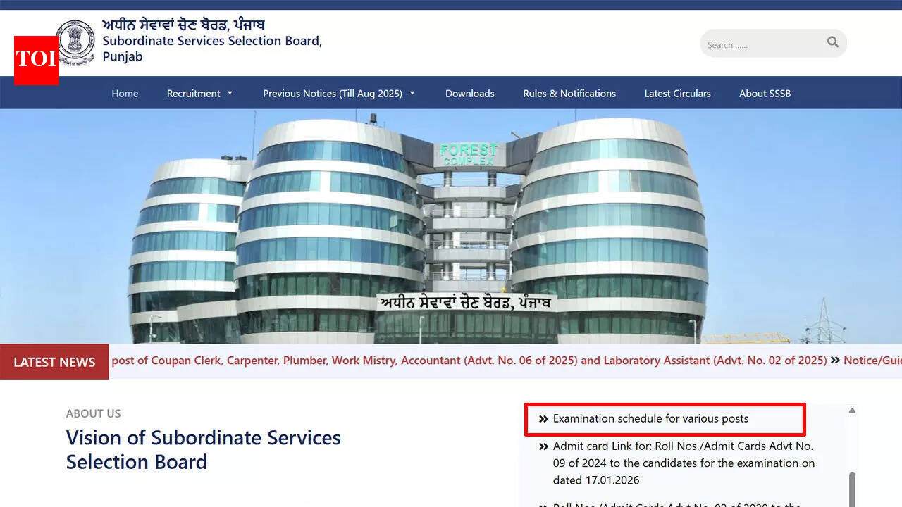 Punjab PSSSB releases exam calendar 2026 for Group B, C and D posts; download full schedule PDF here