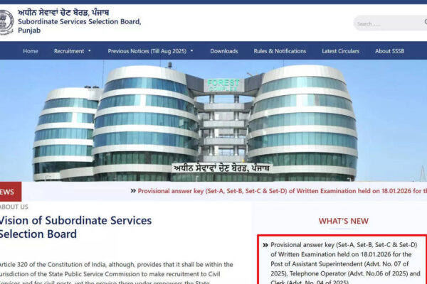 PSSSB releases provisional answer key for Clerk, Telephone Operator and Assistant Superintendent written examination; download here