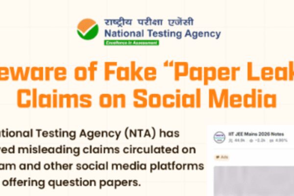 NTA warns students against fake JEE Main 2026 question paper leak claims: Social media posts on WhatsApp and Telegram are scams
