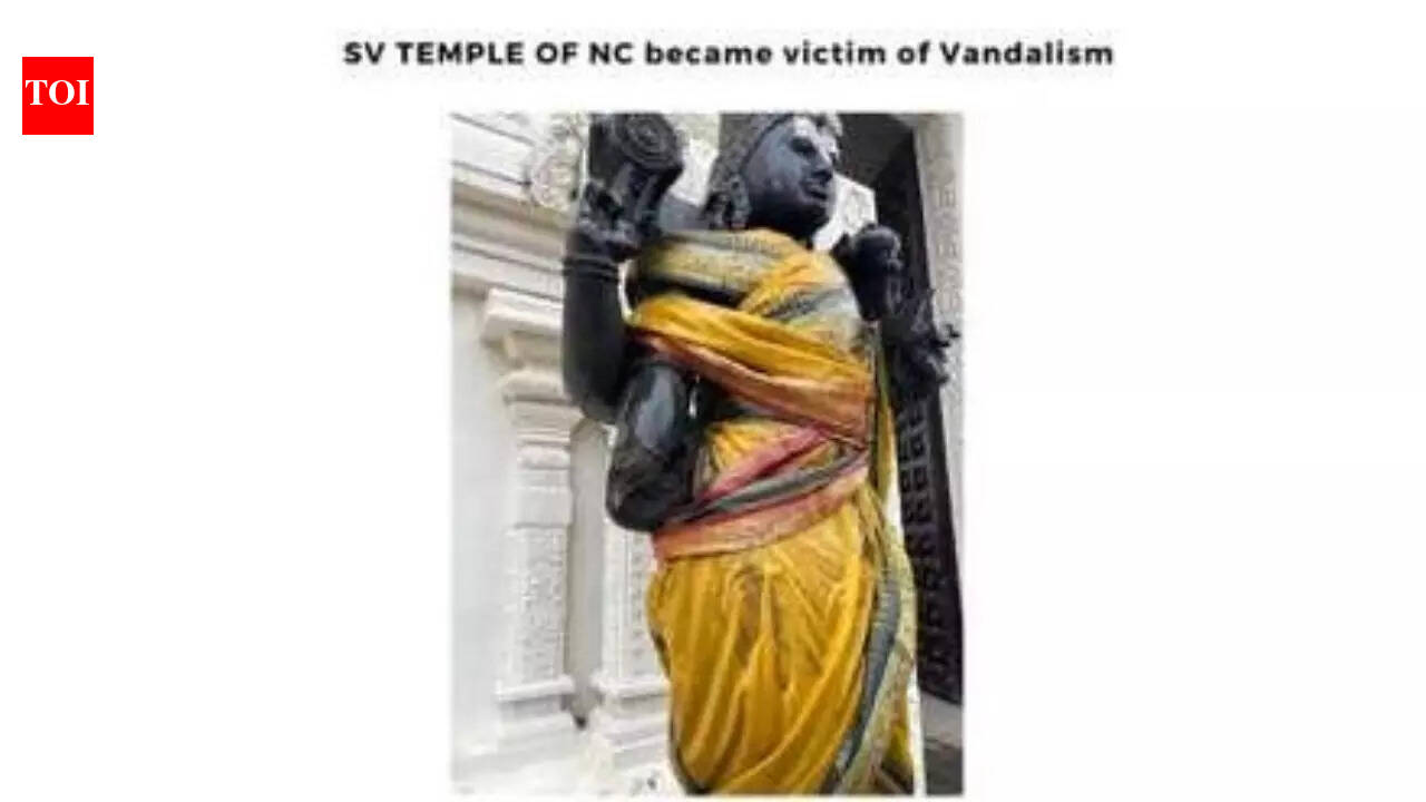 ‘Not just vandalism’: Statue damaged at Hindu temple in US, investigation under way
