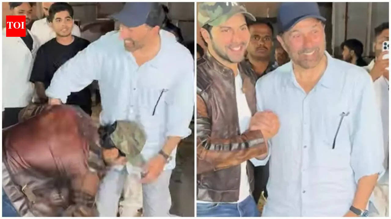 Watch: Varun Dhawan touches Sunny Deol’s feet at Border 2 screening; duo share warm hug |