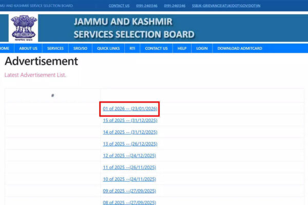 JKSSB recruitment 2026: Notification released for 239 HME department vacancies at jkssb.nic.in; check details here