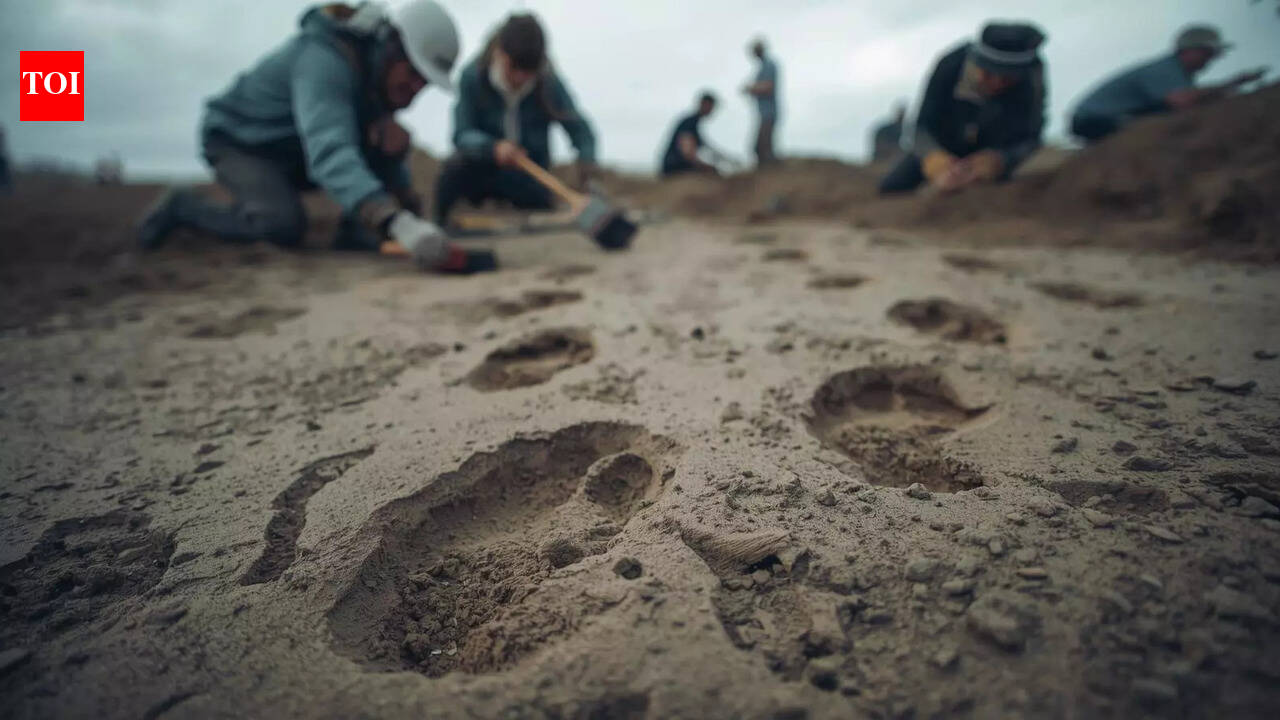 Archaeologists uncover 800,000-year-old human footprints beneath the sands of eastern England