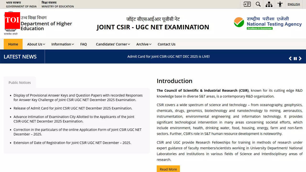 CSIR NET December 2025 result soon: NTA to release scorecards, final answer keys and cut-offs at csirnet.nta.ac.in