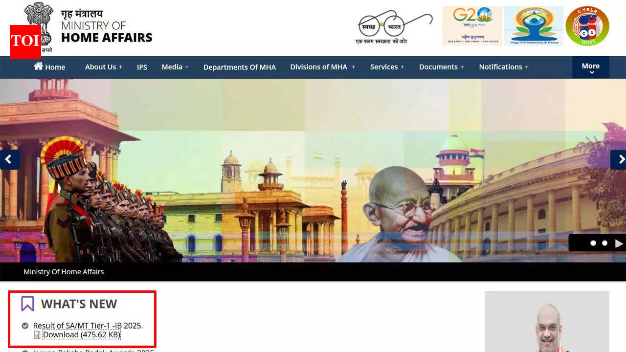 IB SA MT Exam 2025 Tier I Result out at mha.gov.in, check PDF of shortlisted candidates here