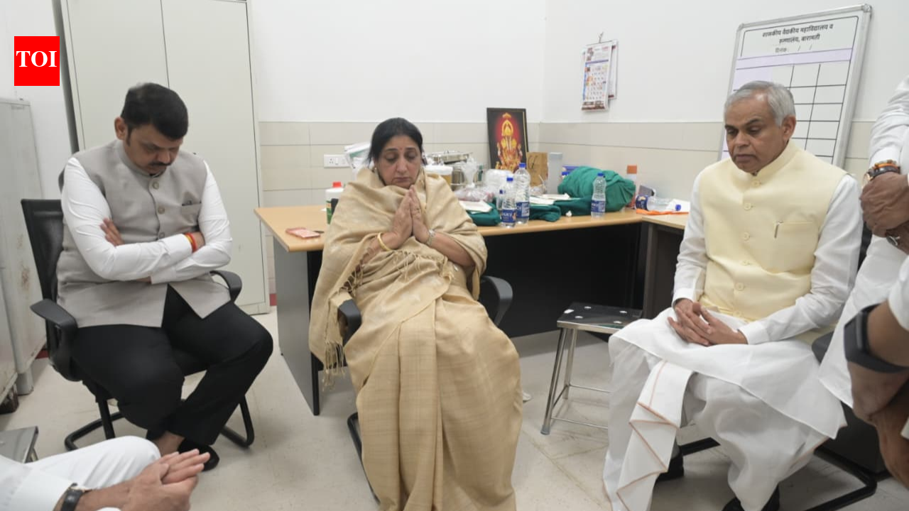 Ajit Pawar’s death: Fadnavis-Shinde reach Pawar residence in Baramati; console wife | India News