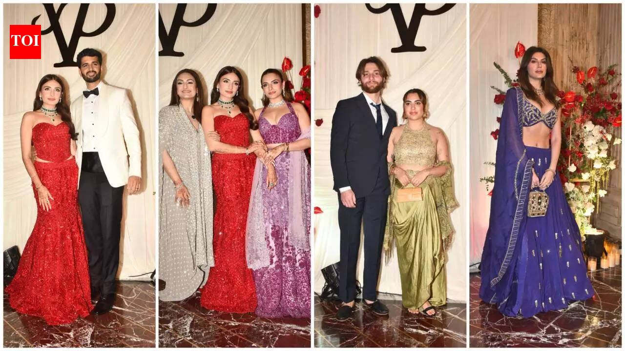 Prakriti Kakar–Vijay Anand wedding reception: Sisters Akriti Kakar and Sukriti Kakar, Elnaaz Norouzi, Aaliyah Kashyap shine | Hindi Movie News