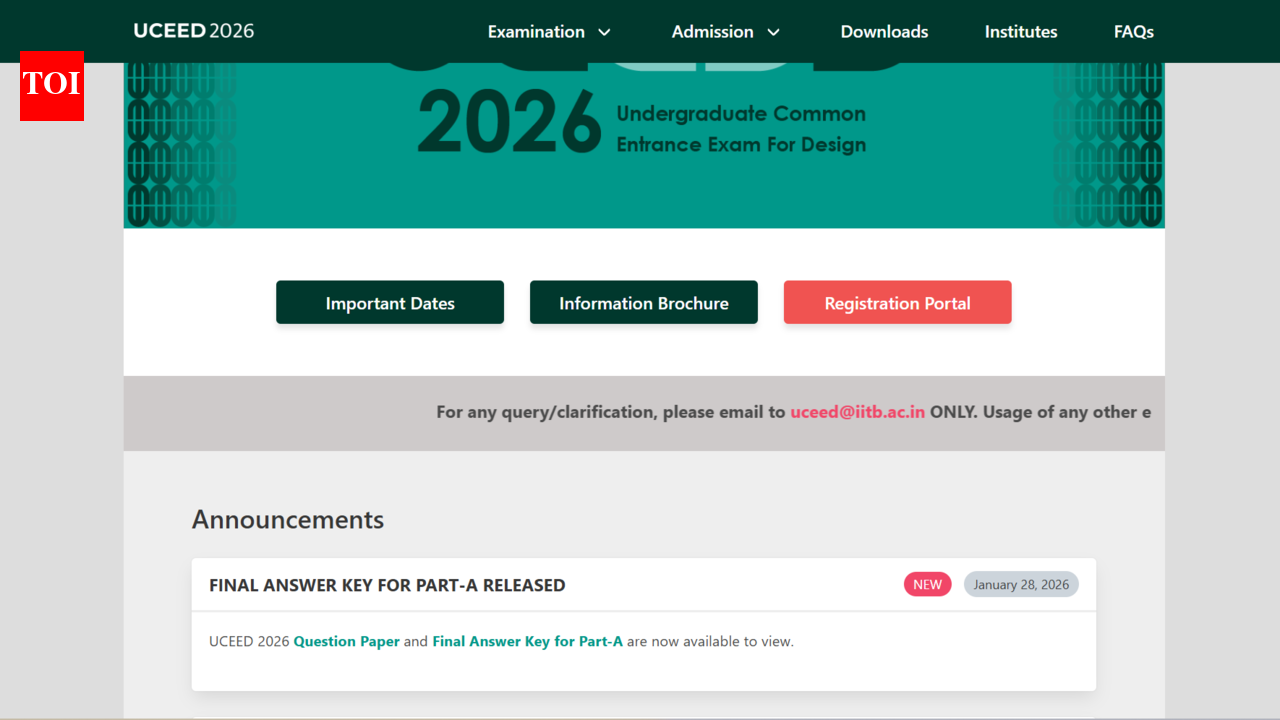 CEED, UCEED final answer key 2026 released: Check direct link to download here