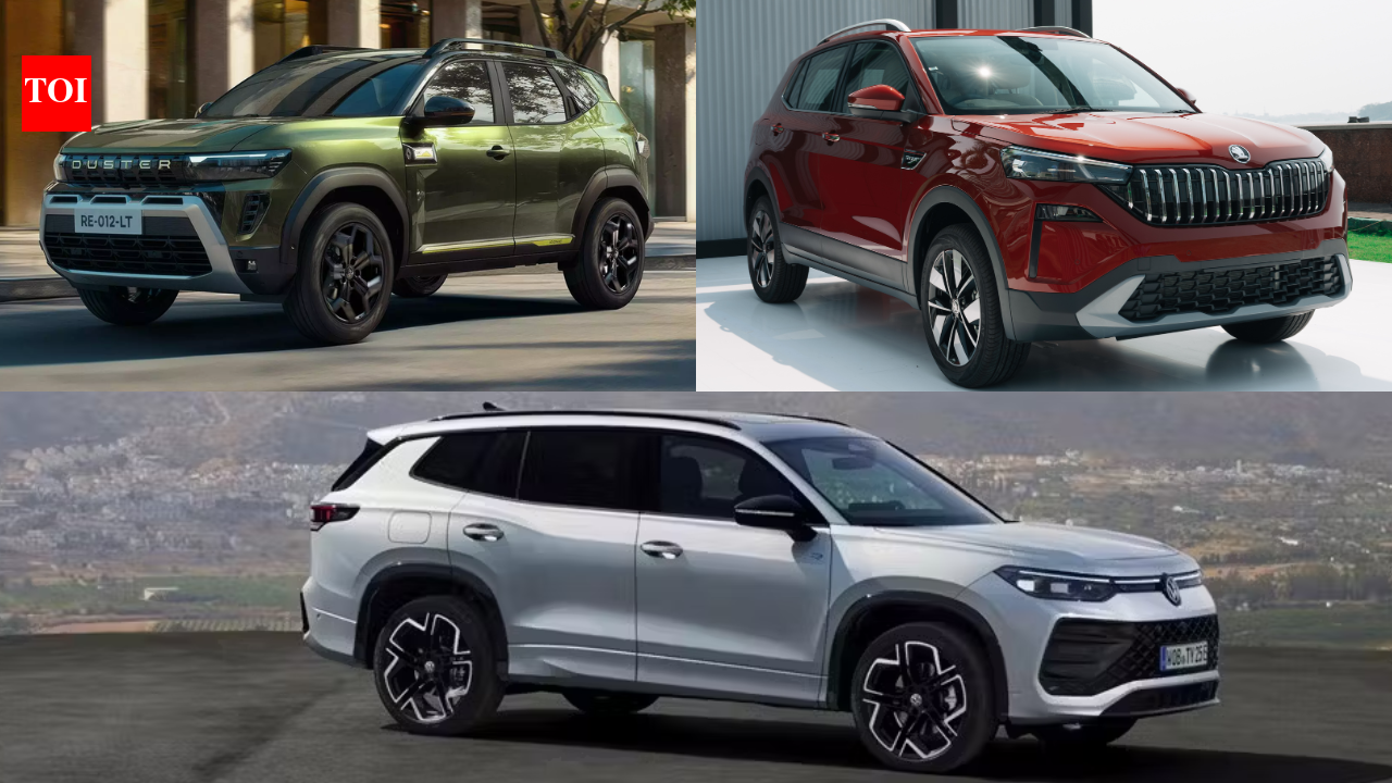 Volkswagen Tayron R-line vs Skoda Kushaq vs Renault Duster: Specs, features compared